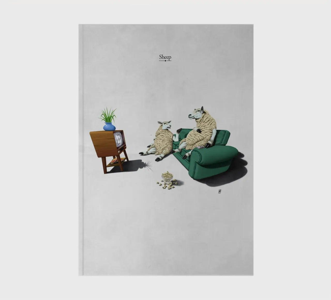 Sheep (Titled) notebook by Rob Art | Illustration
