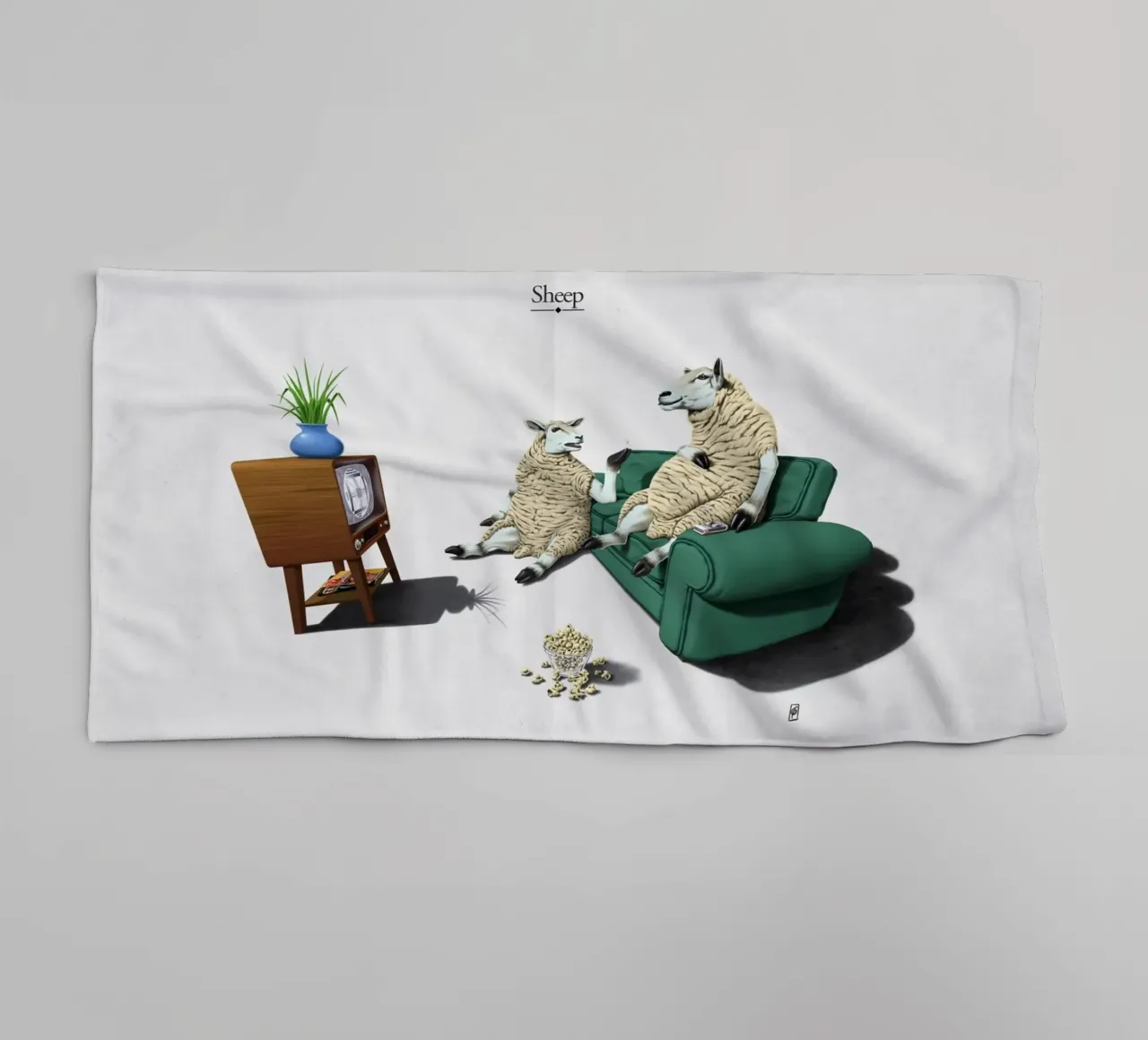 Sheep (Titled) asciugamano da bagno da Rob Art | Illustration