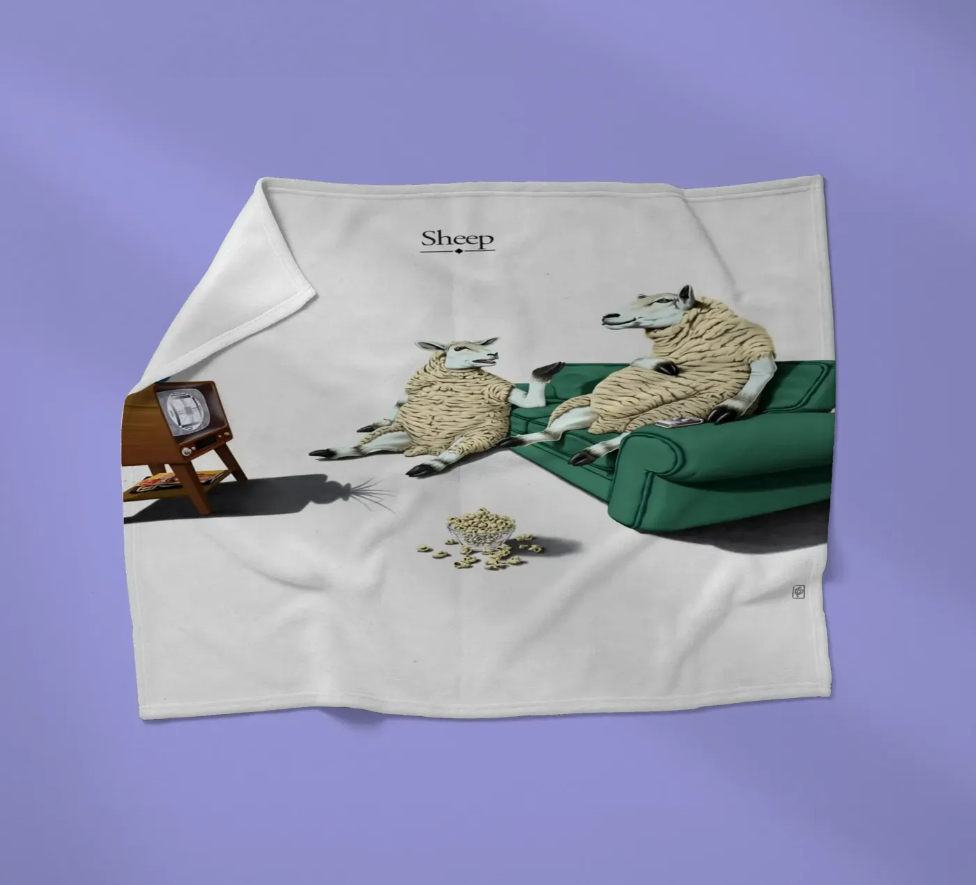 Sheep (Titled) fleecedeken van Rob Art | Illustration