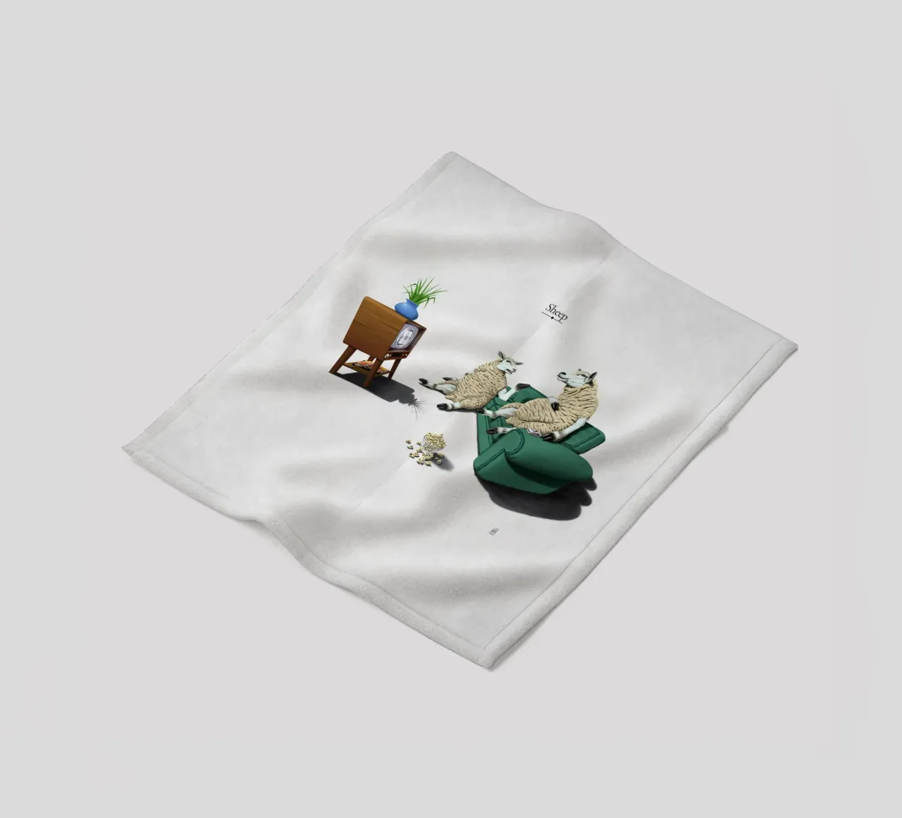 Sheep (Titled) coperta in pile da Rob Art | Illustration