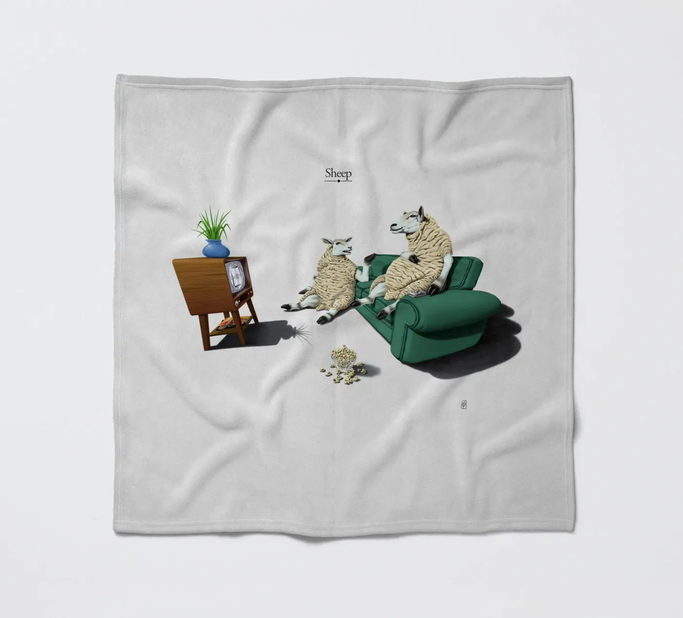 Sheep (Titled) coperta in pile da Rob Art | Illustration