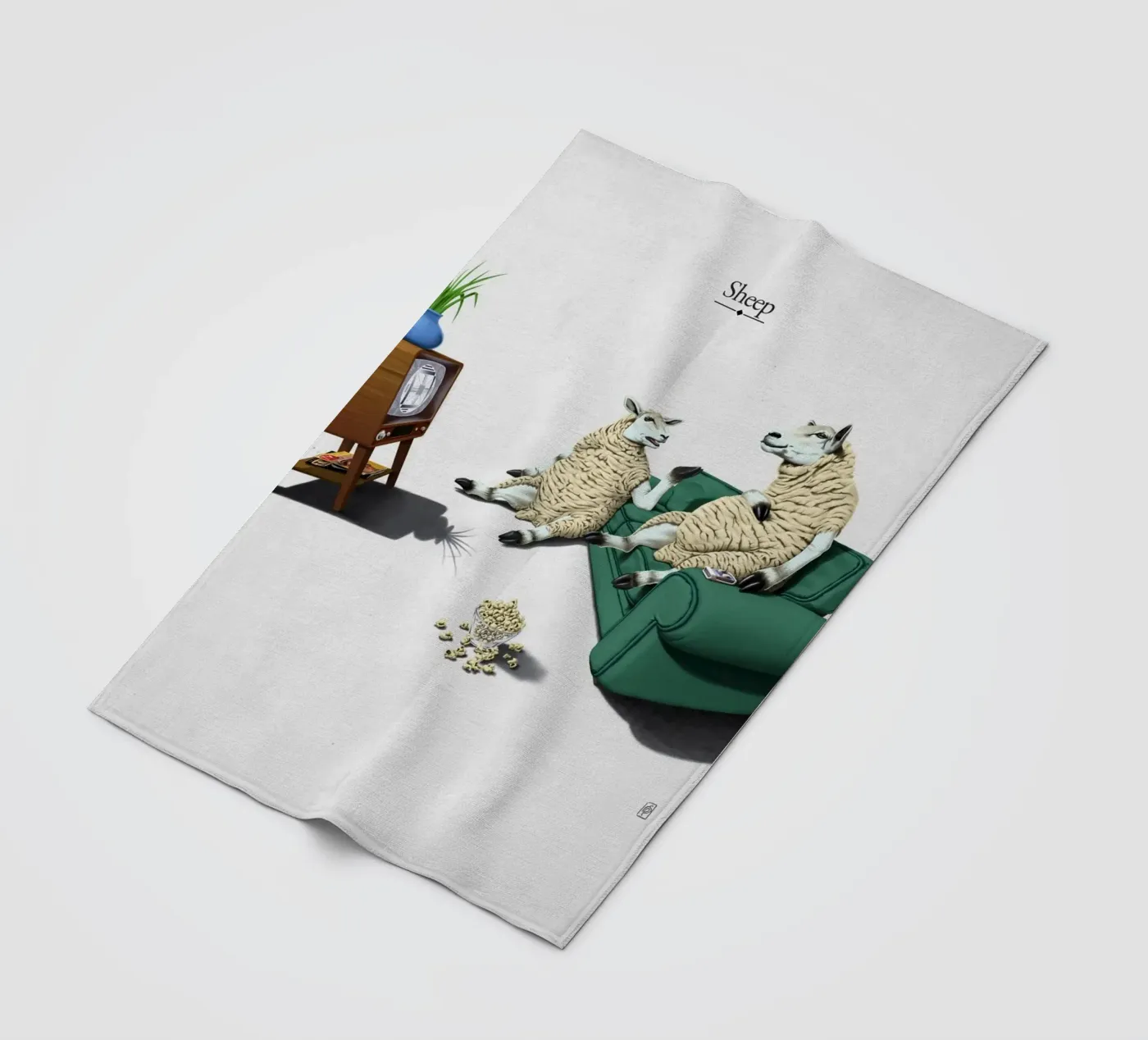 Sheep (Titled) coperta in pile da Rob Art | Illustration