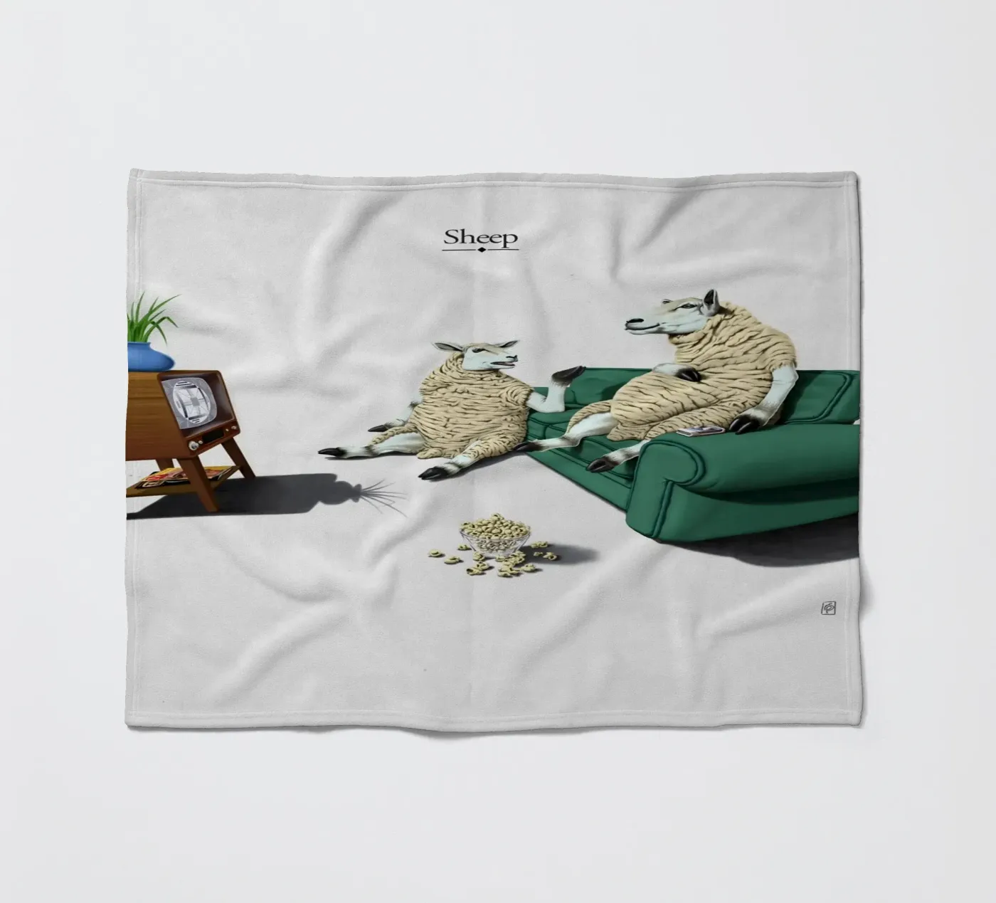 Sheep (Titled) fleecedeken van Rob Art | Illustration