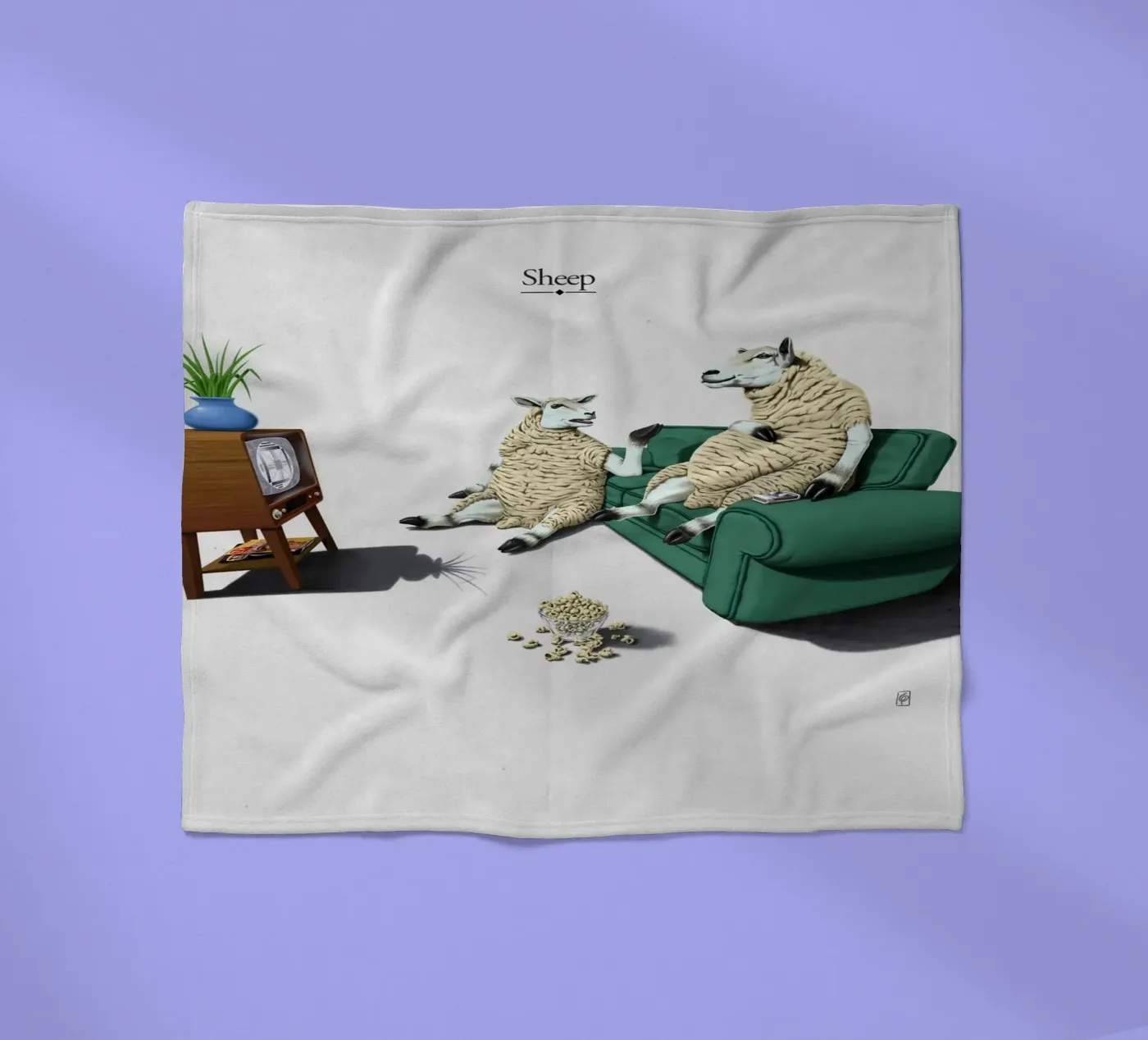 Sheep (Titled) coperta in pile da Rob Art | Illustration