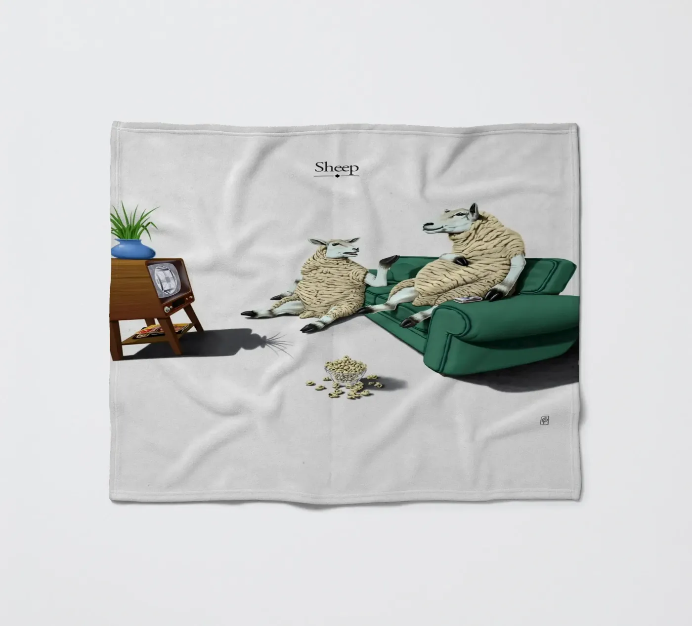 Sheep (Titled) coperta in pile da Rob Art | Illustration