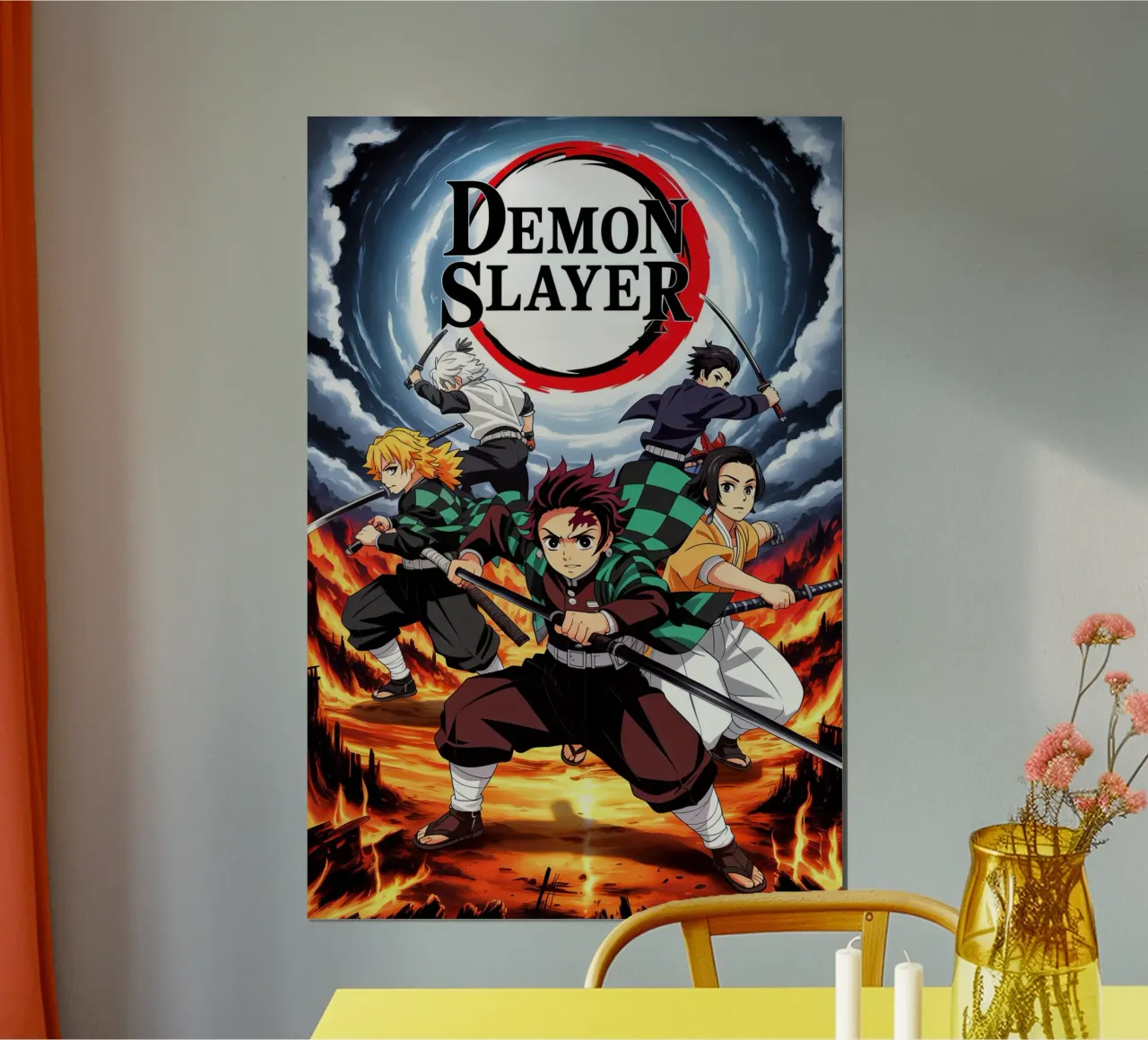 Tanjiro Kamado poster con telaio in legno da Indah Creative