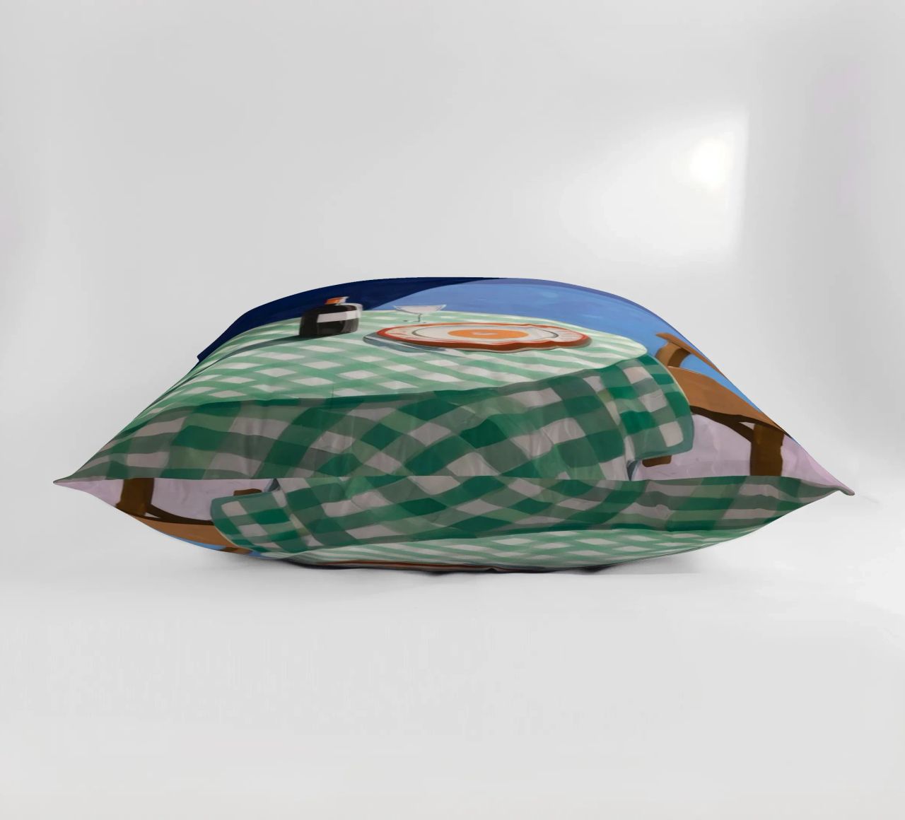 Gingham Table Shadow decorative cushion by Pan Denim