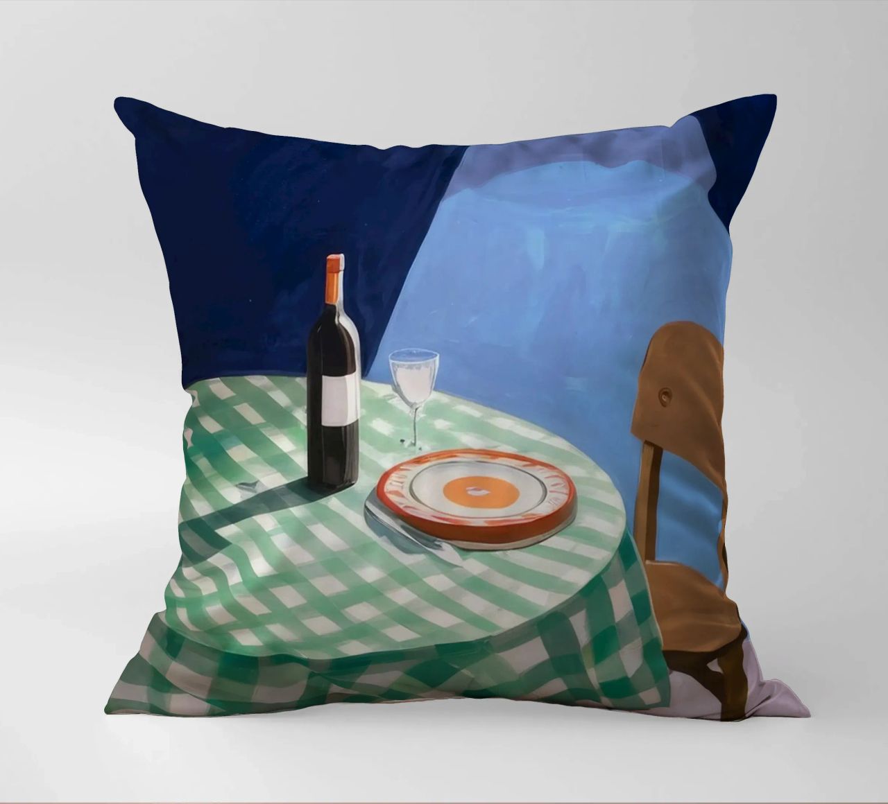Gingham Table Shadow decorative cushion by Pan Denim