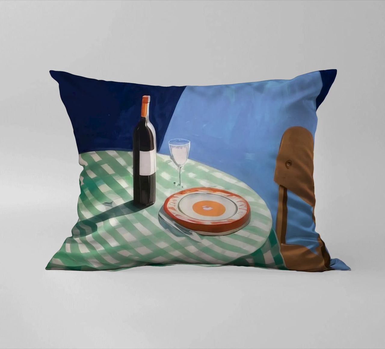 Gingham Table Shadow decorative cushion by Pan Denim