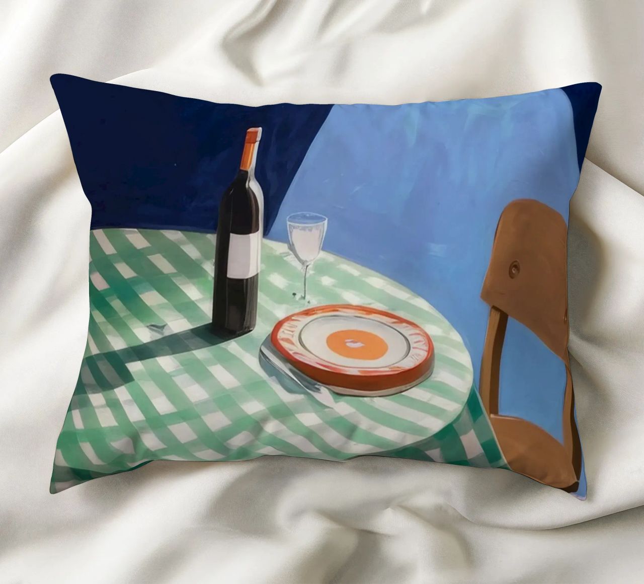 Gingham Table Shadow decorative cushion by Pan Denim