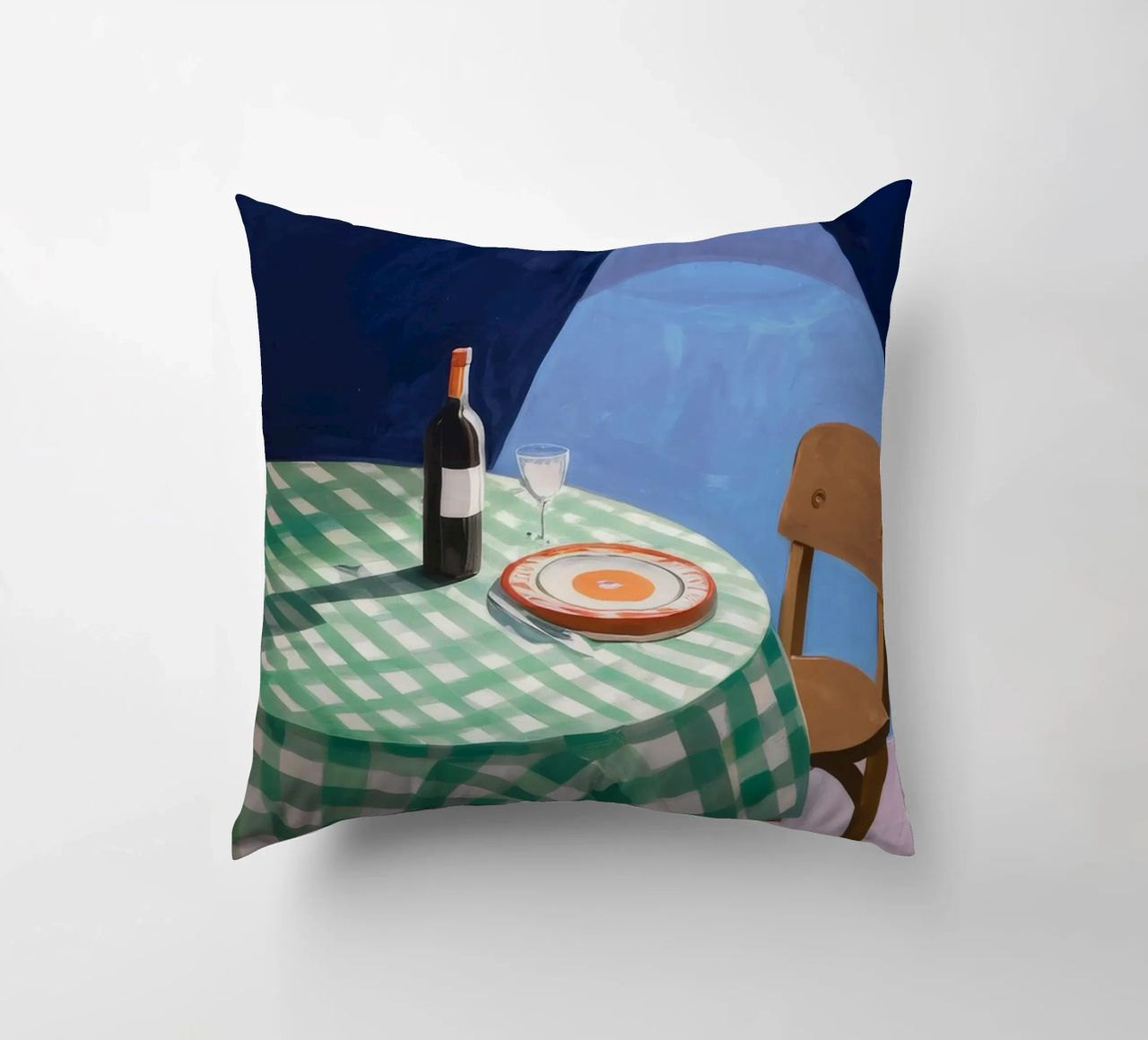 Gingham Table Shadow decorative cushion by Pan Denim