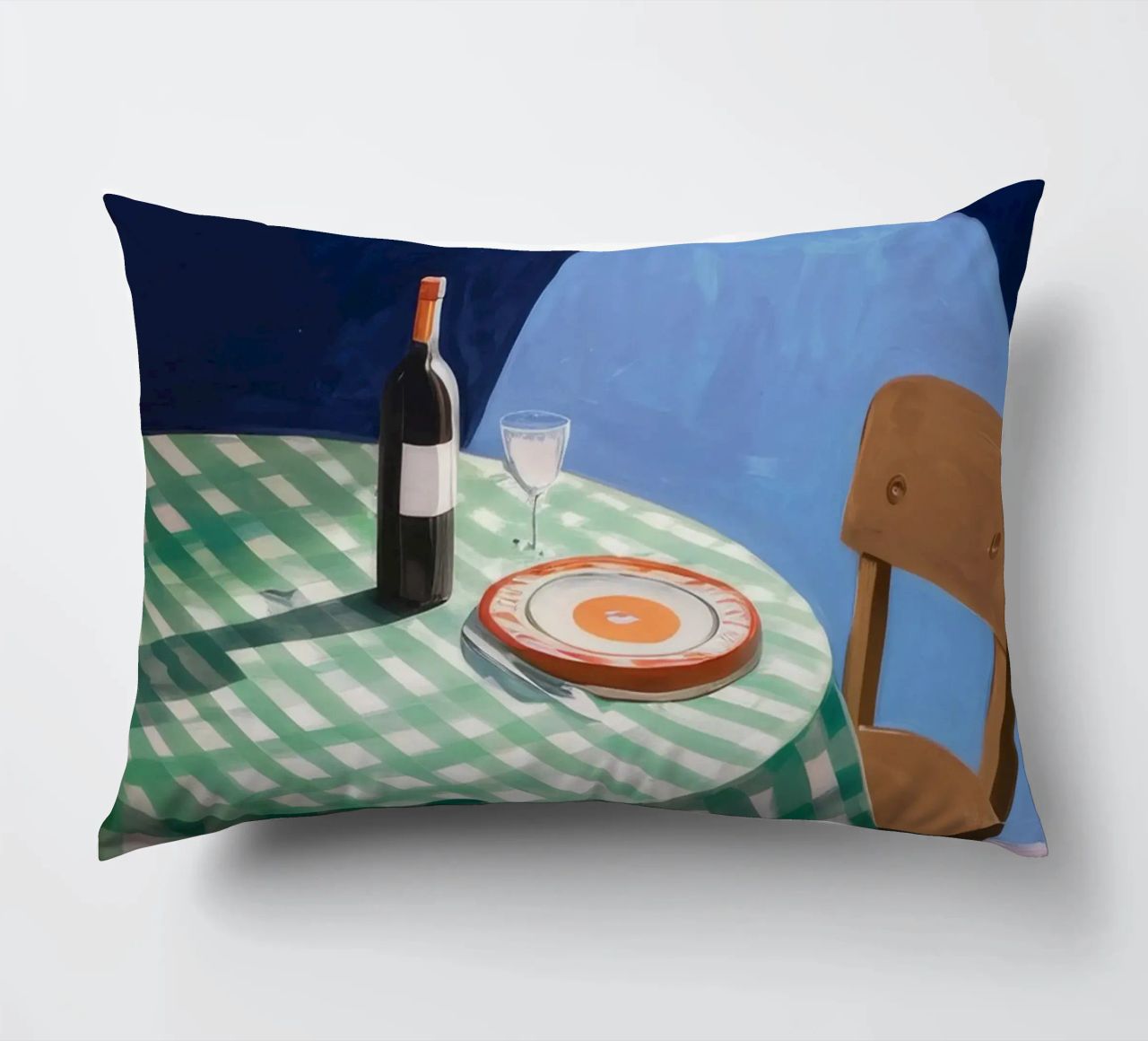 Gingham Table Shadow decorative cushion by Pan Denim