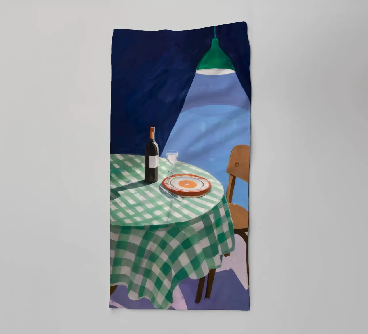 Gingham Table Shadow towel by Pan Denim