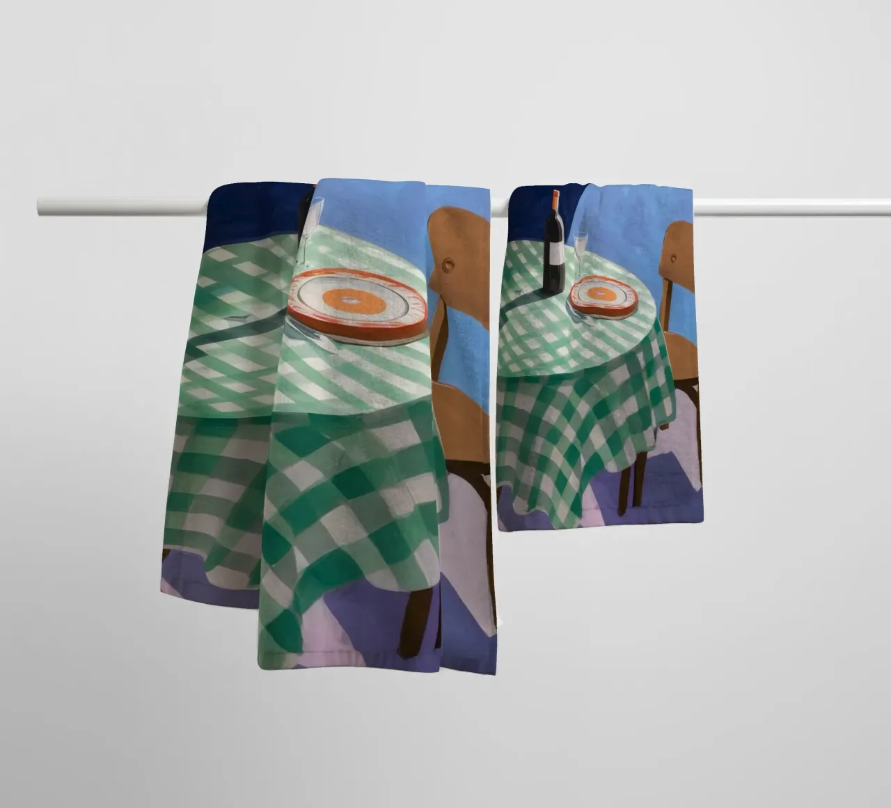 Gingham Table Shadow towel by Pan Denim