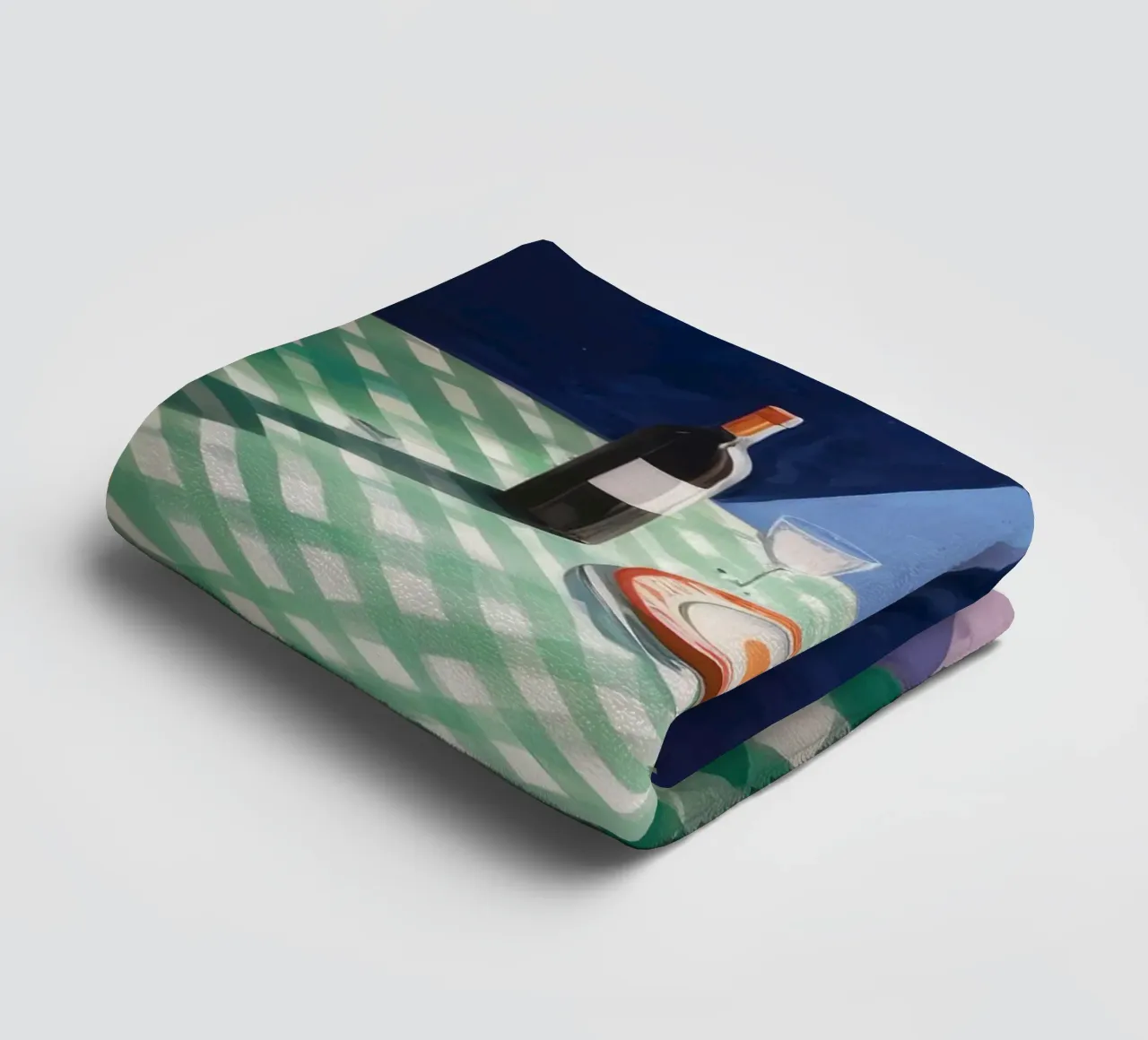 Gingham Table Shadow towel by Pan Denim