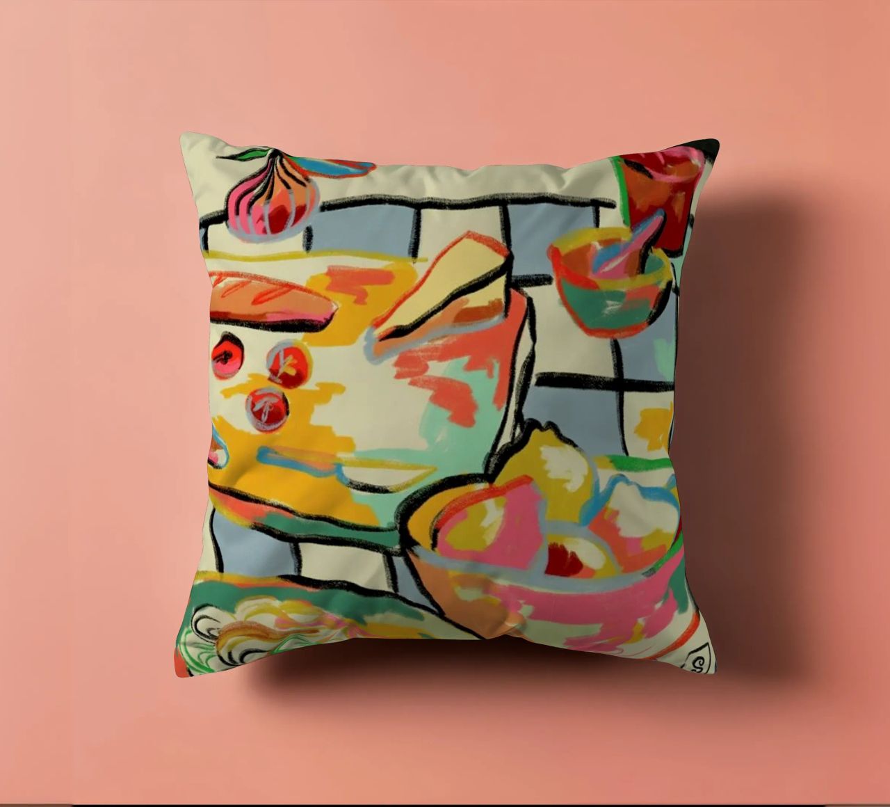 Bread And Pasta Love coussin de Sandra Poliakov