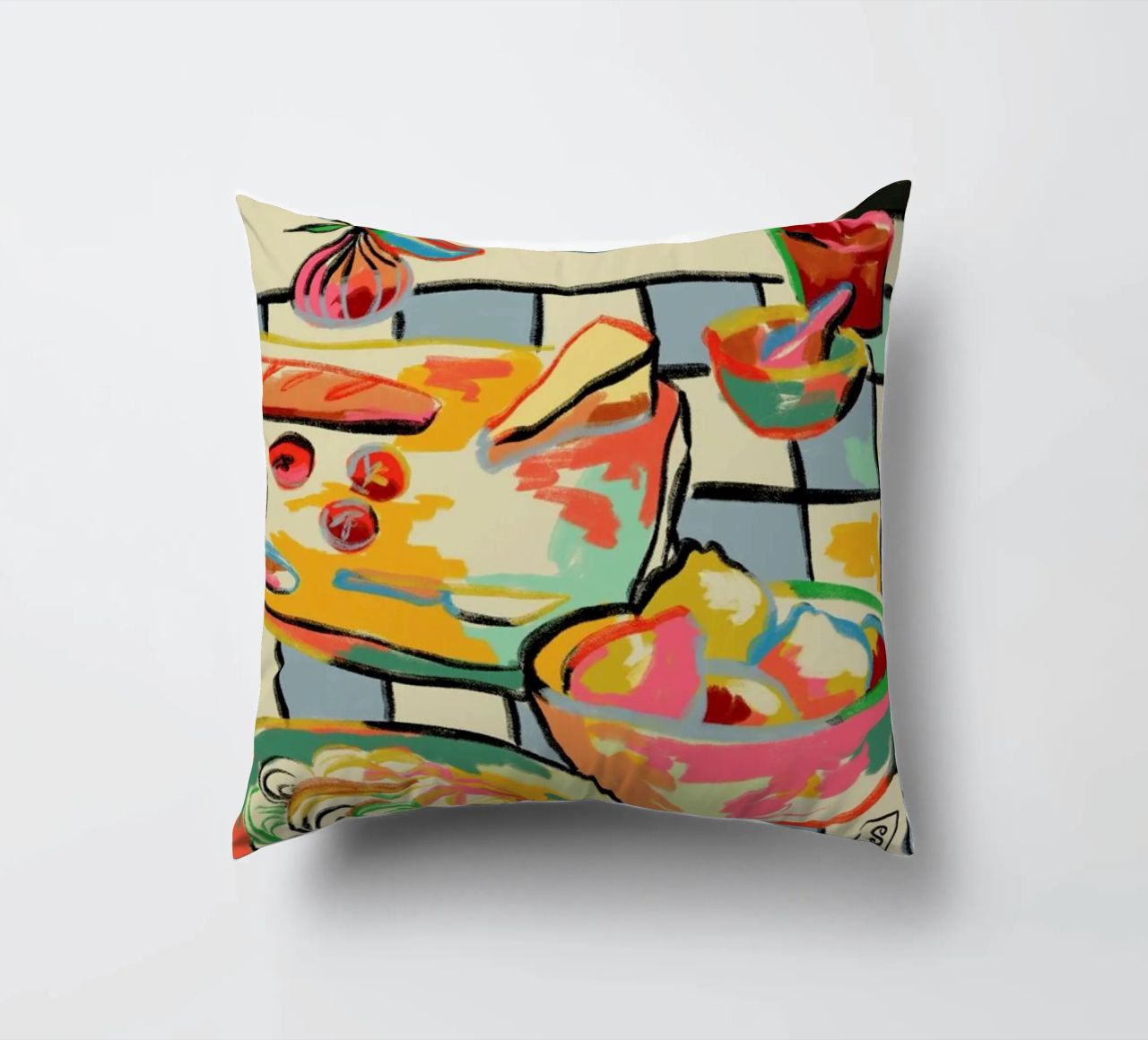 Bread And Pasta Love coussin de Sandra Poliakov