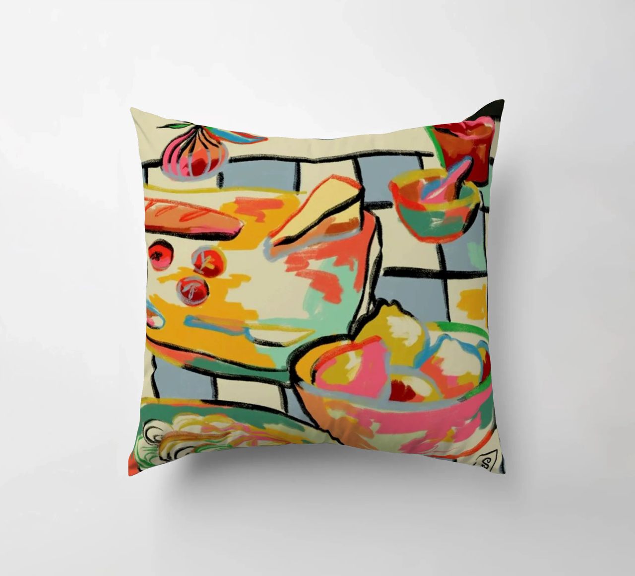 Bread And Pasta Love coussin de Sandra Poliakov
