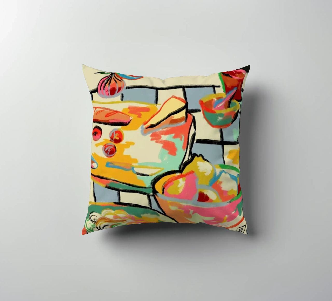 Bread And Pasta Love coussin de Sandra Poliakov
