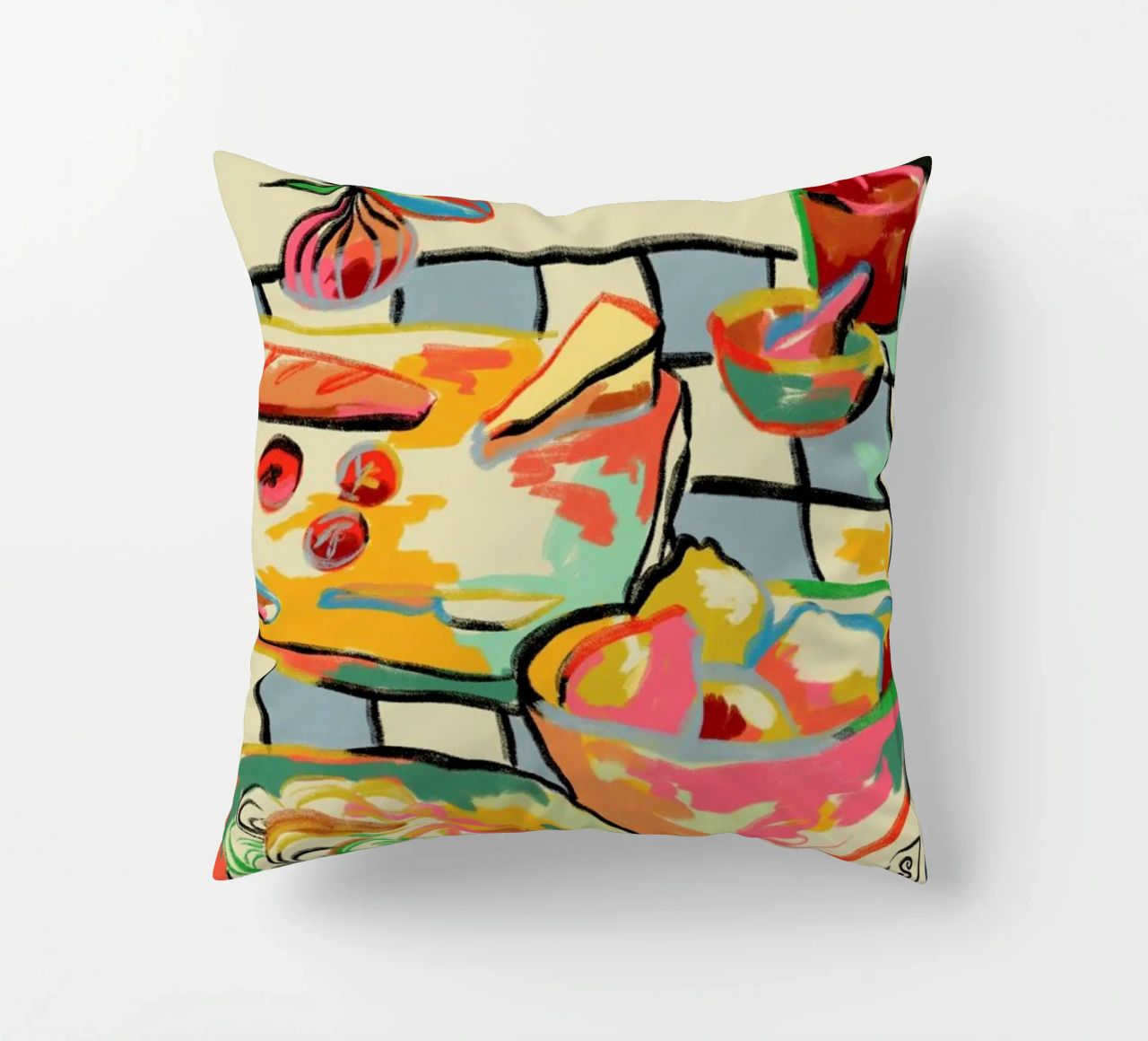Bread And Pasta Love coussin de Sandra Poliakov