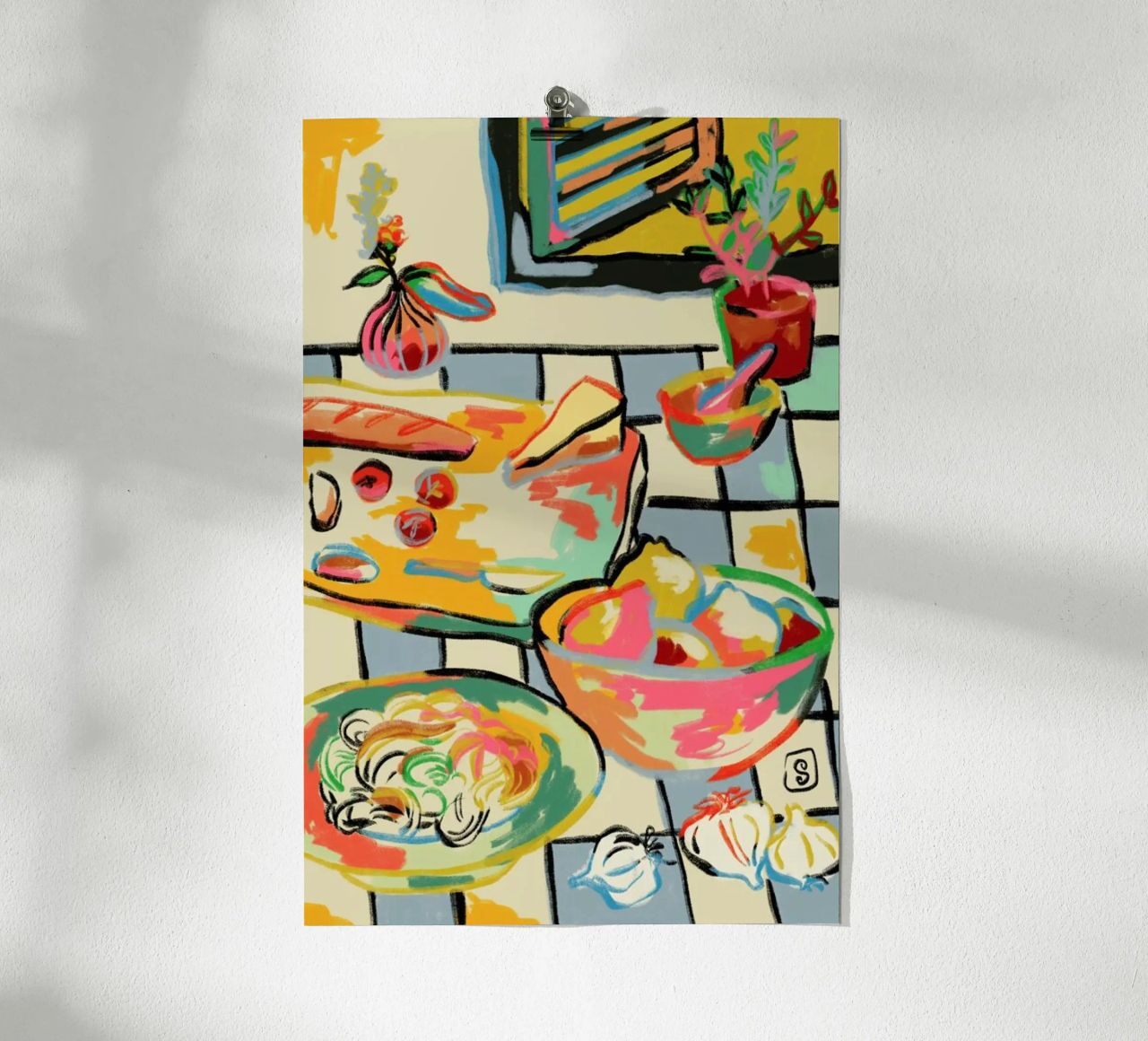 Bread And Pasta Love poster de Sandra Poliakov