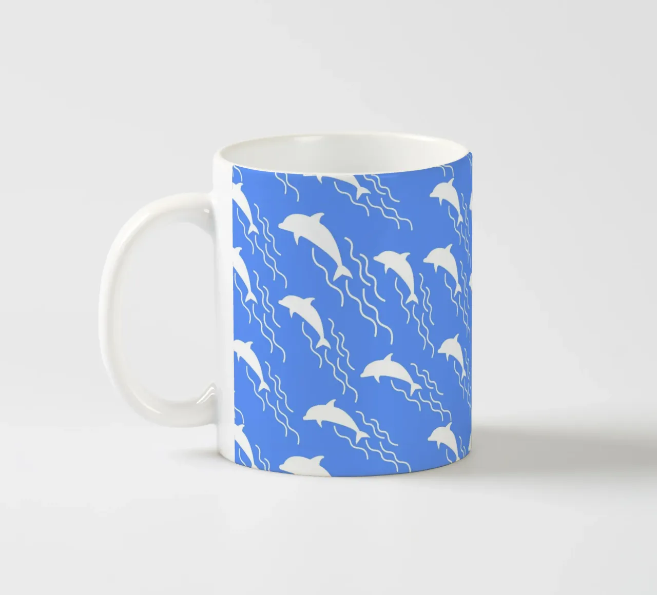 Swimming dolphins tazza in ceramica da baobabprintstore