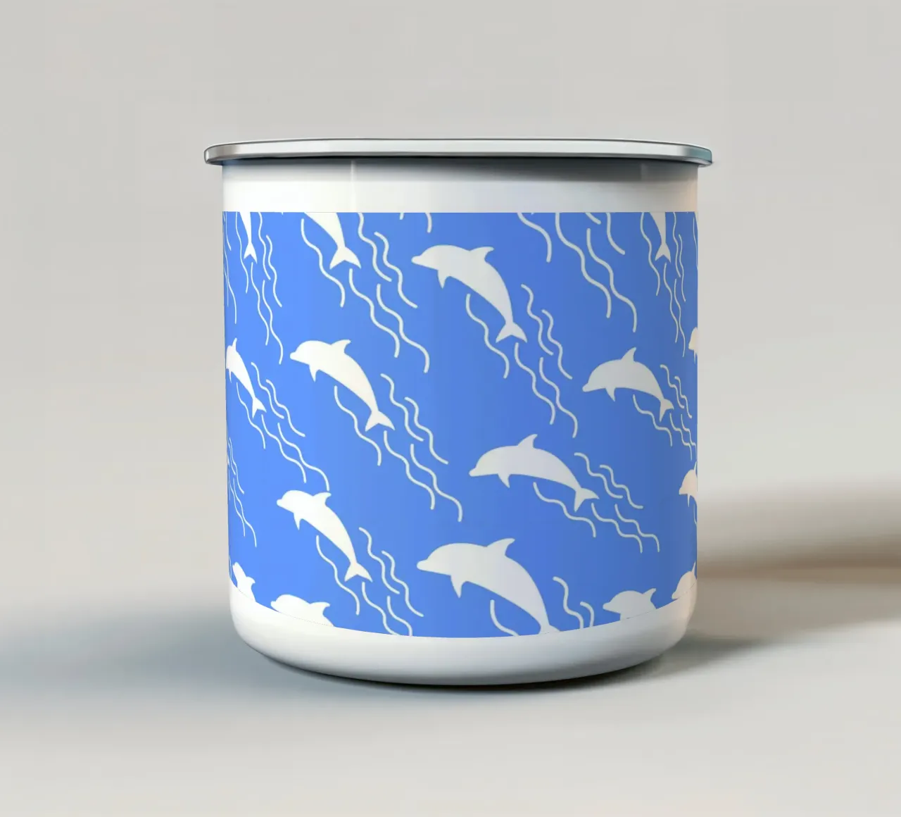 Swimming dolphins tazza in smalto da baobabprintstore