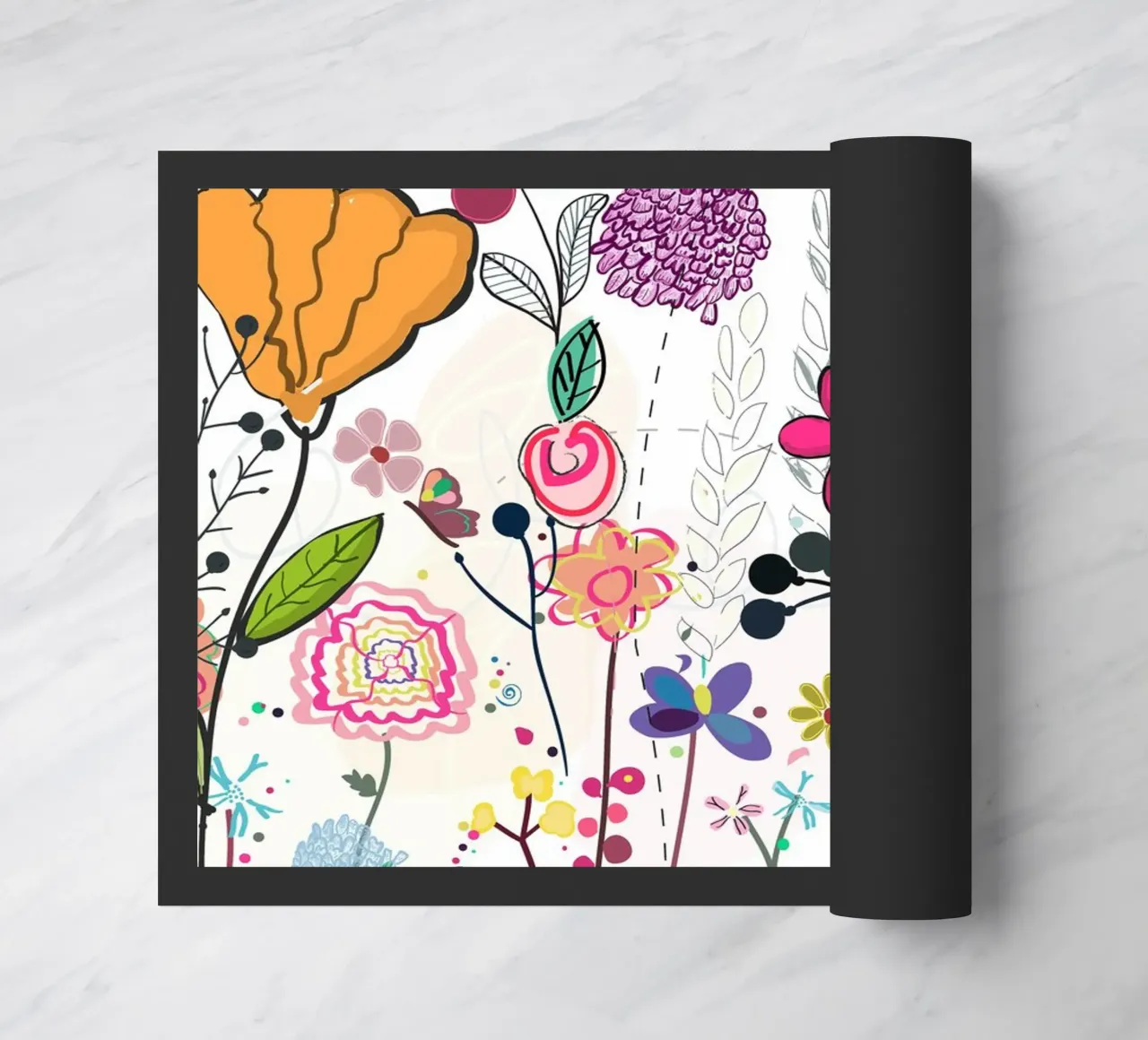 Fiori selvatici colorati e campo di fiori zerbino da gulsengunel