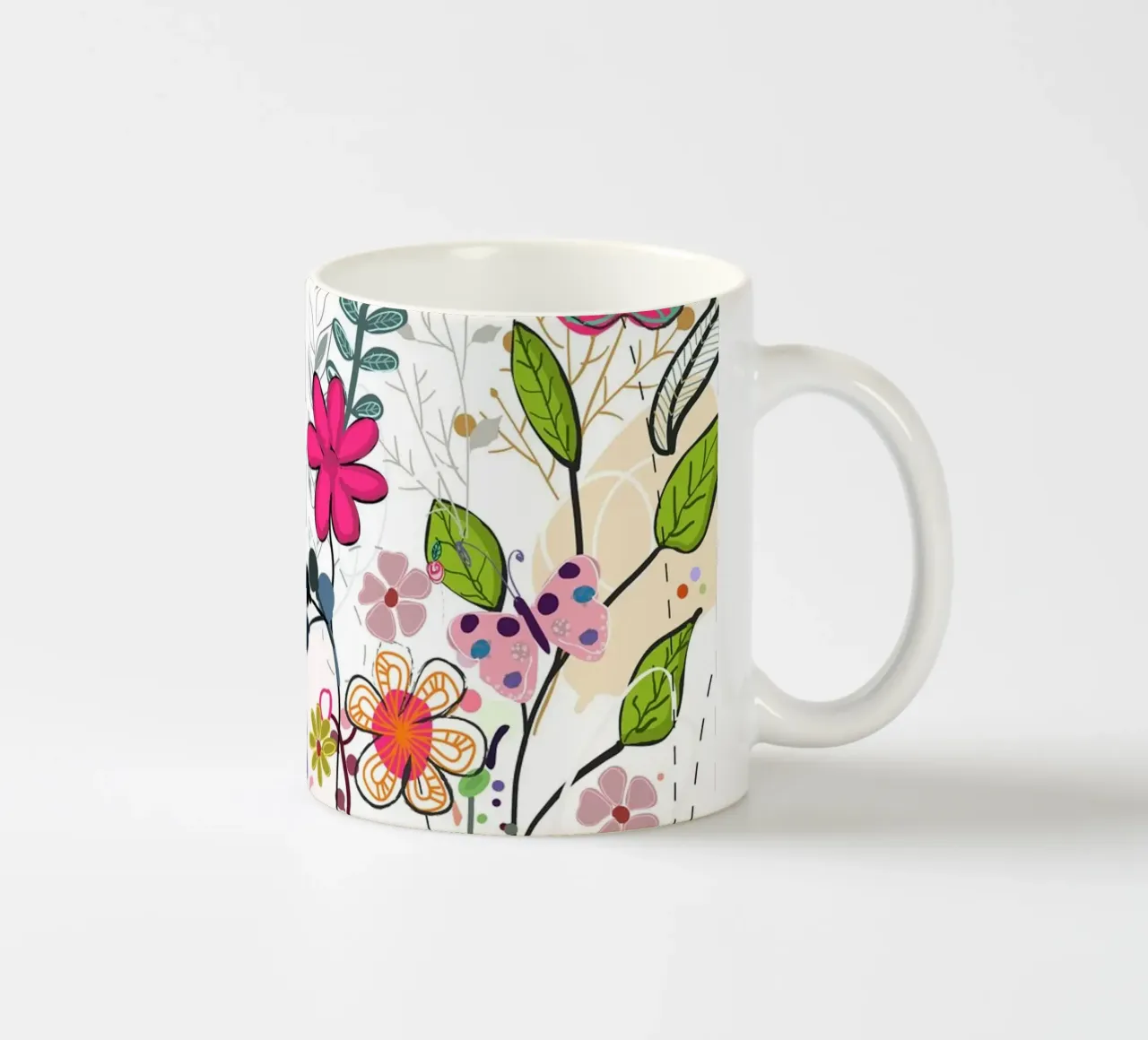 Fiori selvatici colorati e campo di fiori tazza in ceramica da gulsengunel