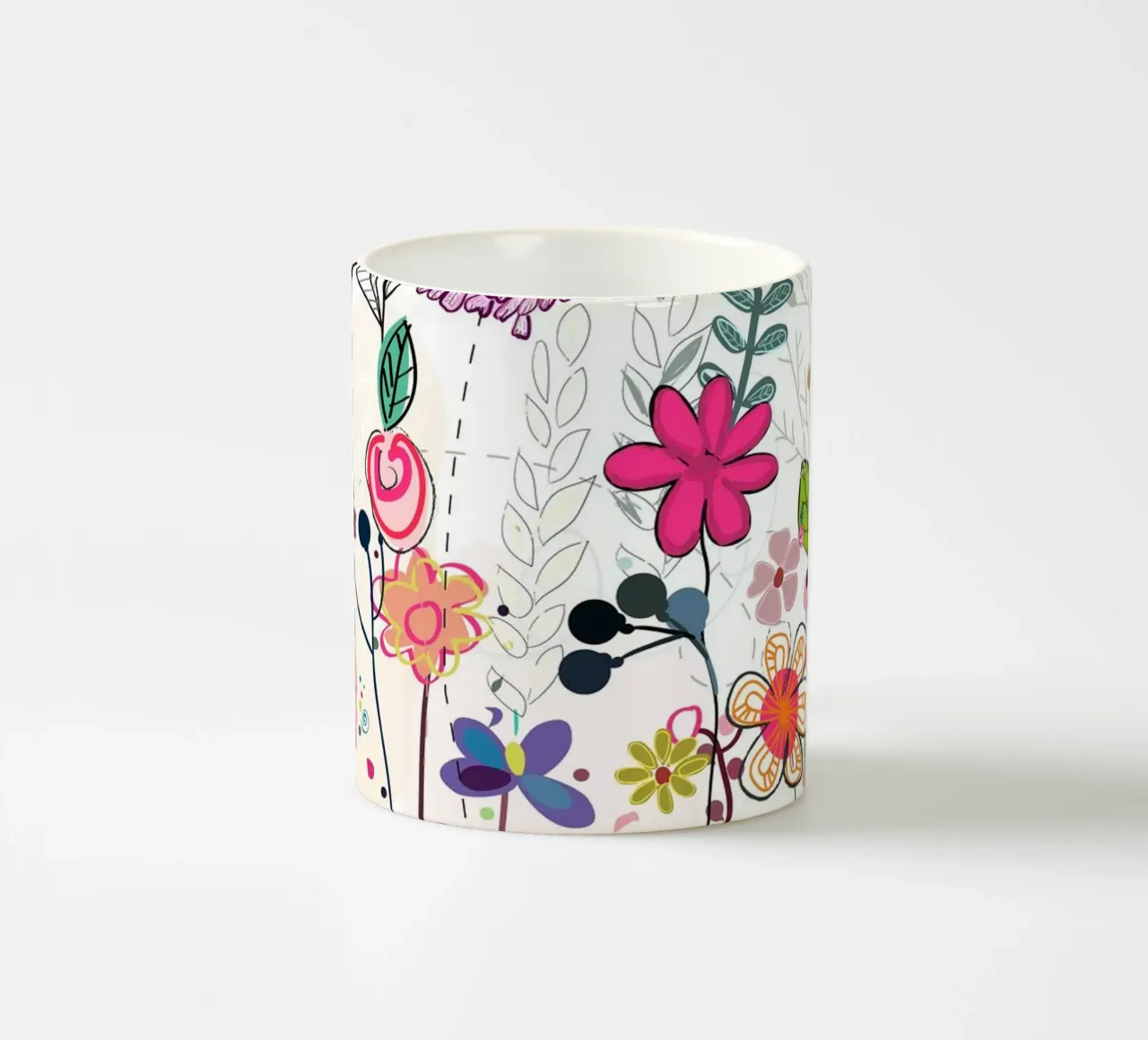 Fiori selvatici colorati e campo di fiori tazza in ceramica da gulsengunel