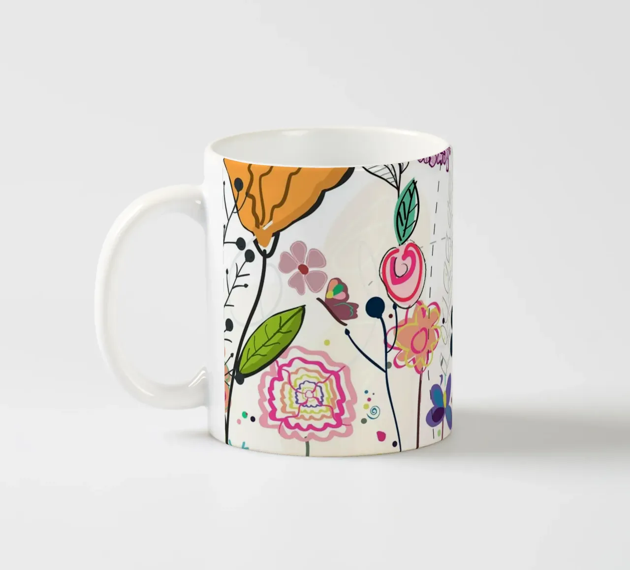 Fiori selvatici colorati e campo di fiori tazza in ceramica da gulsengunel