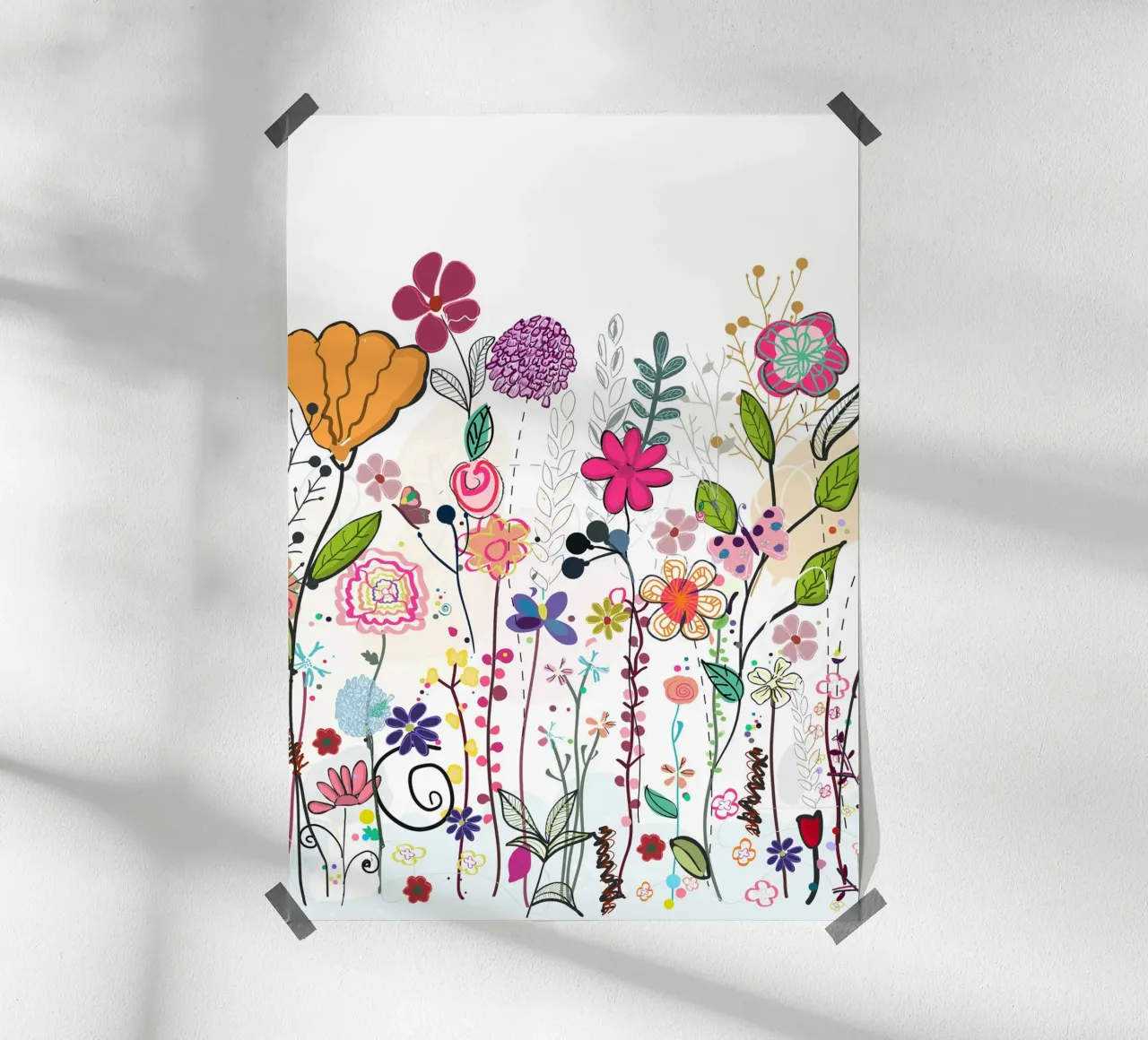 Fiori selvatici colorati e campo di fiori carta hahnemühle da gulsengunel