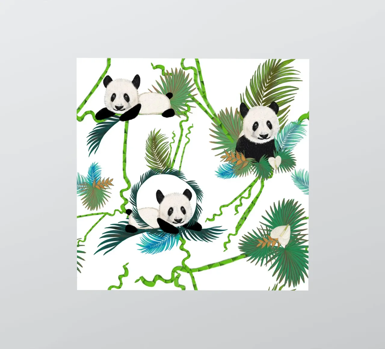 Mignon panda et bambou autocollant de gulsengunel