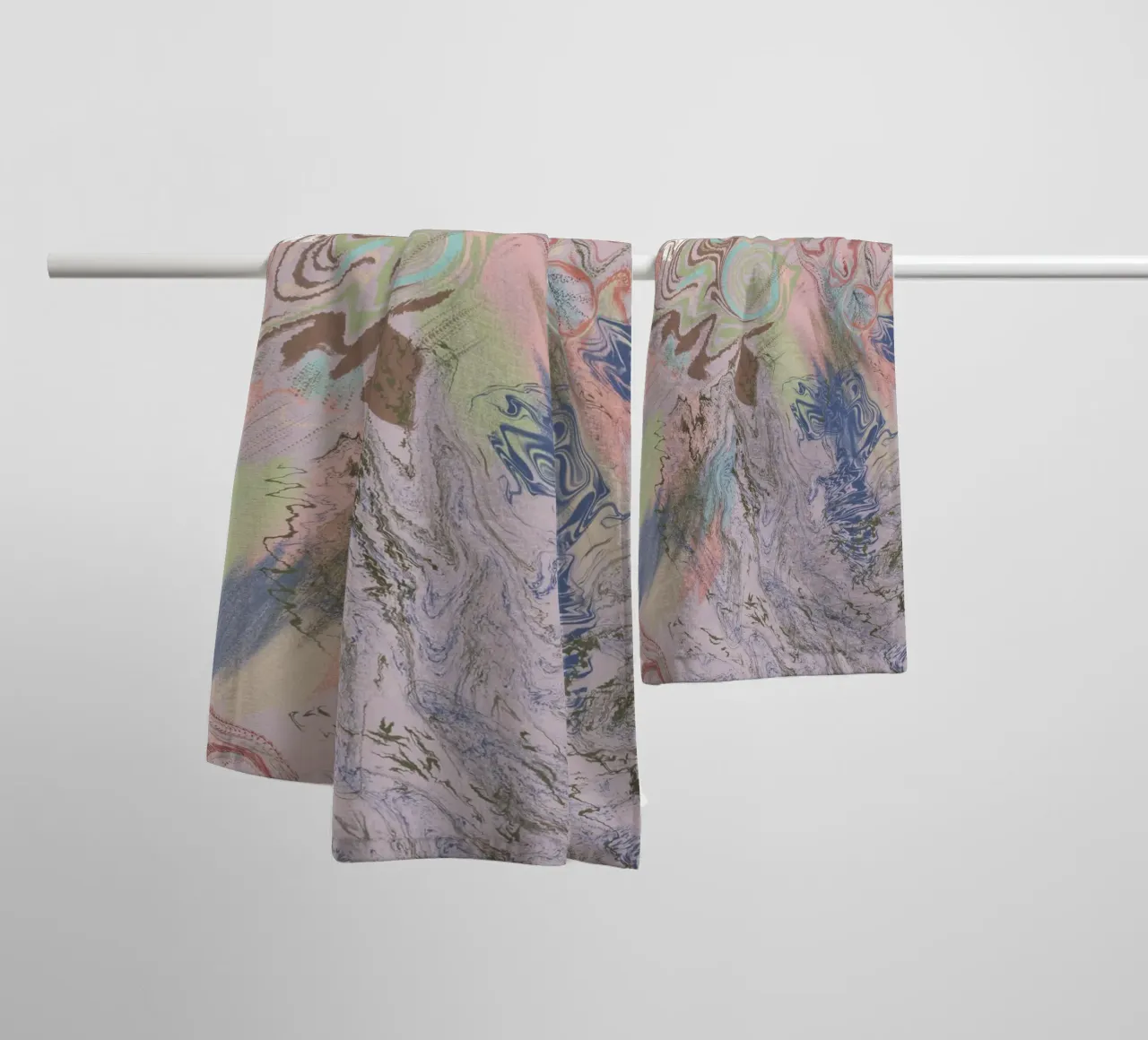 Pastel earth marble pattern abstract swirl art print towel by gulsengunel
