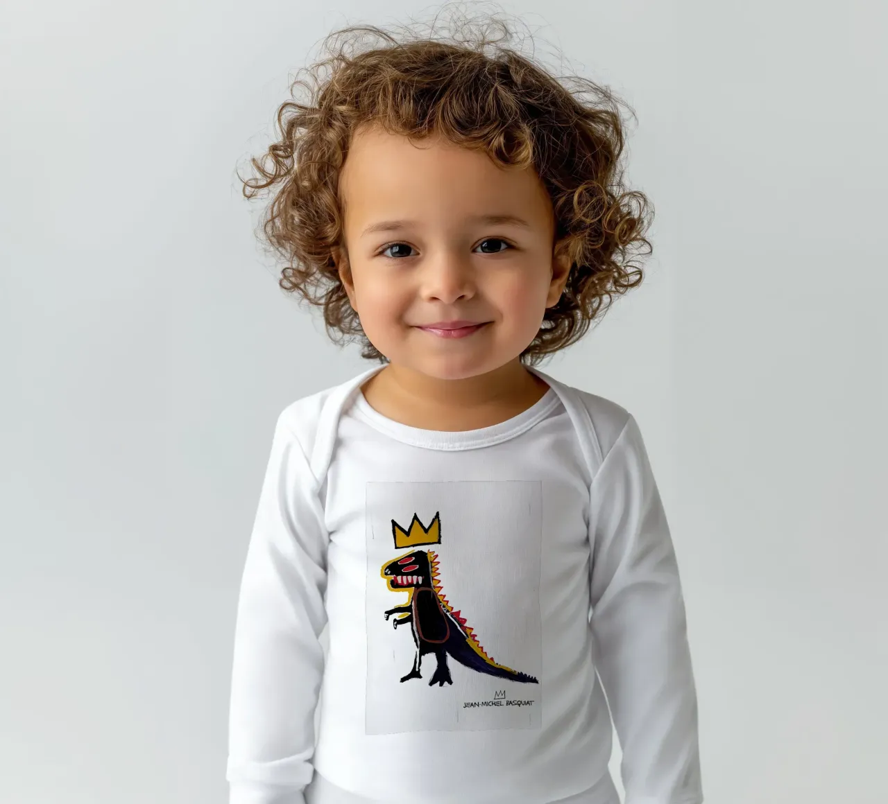 Dinasaur Michel long-sleeve baby romper by Mr.George