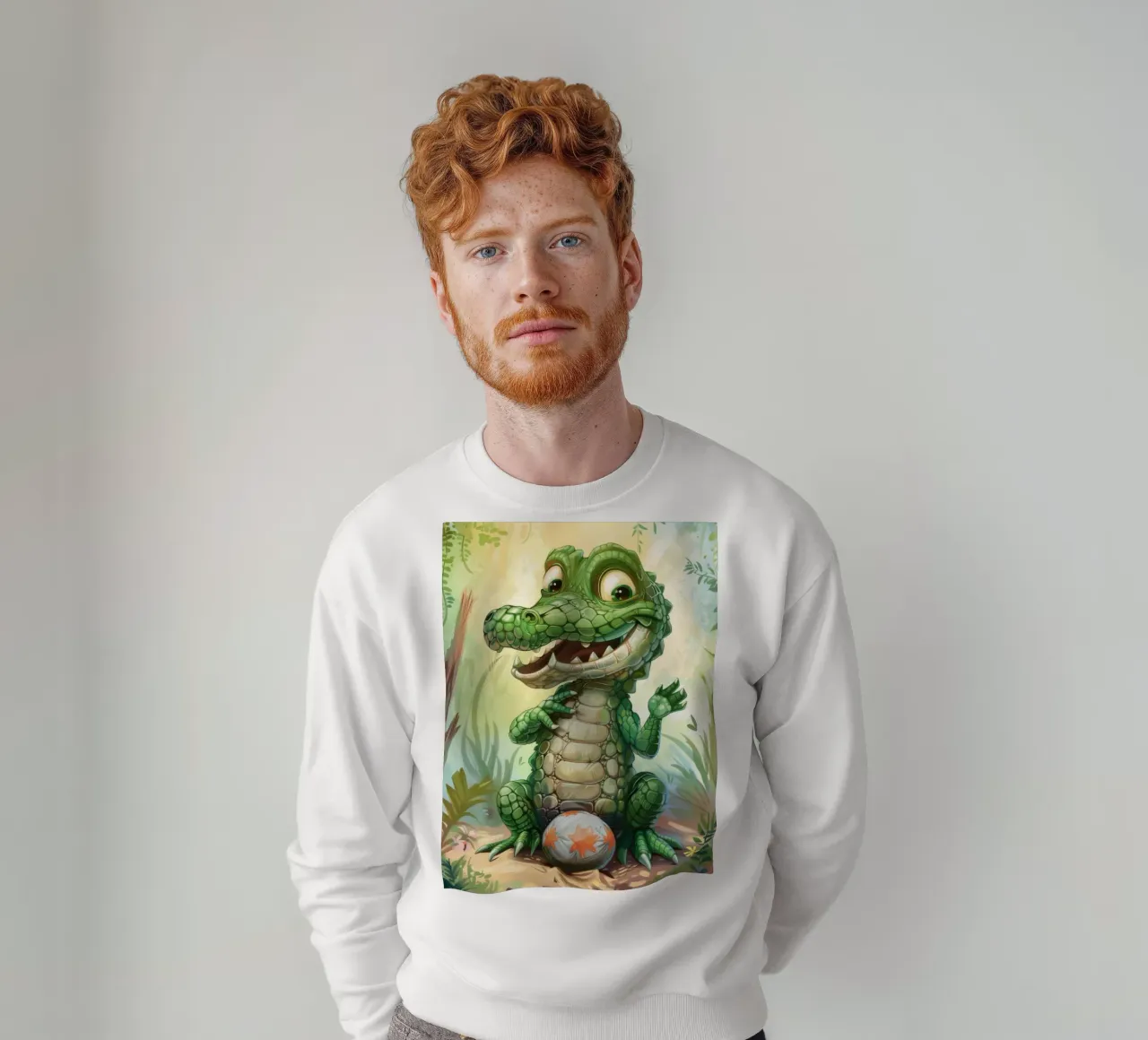 Un affascinante cucciolo di alligatore con un atteggiamento giocoso felpa da DesignDoodle