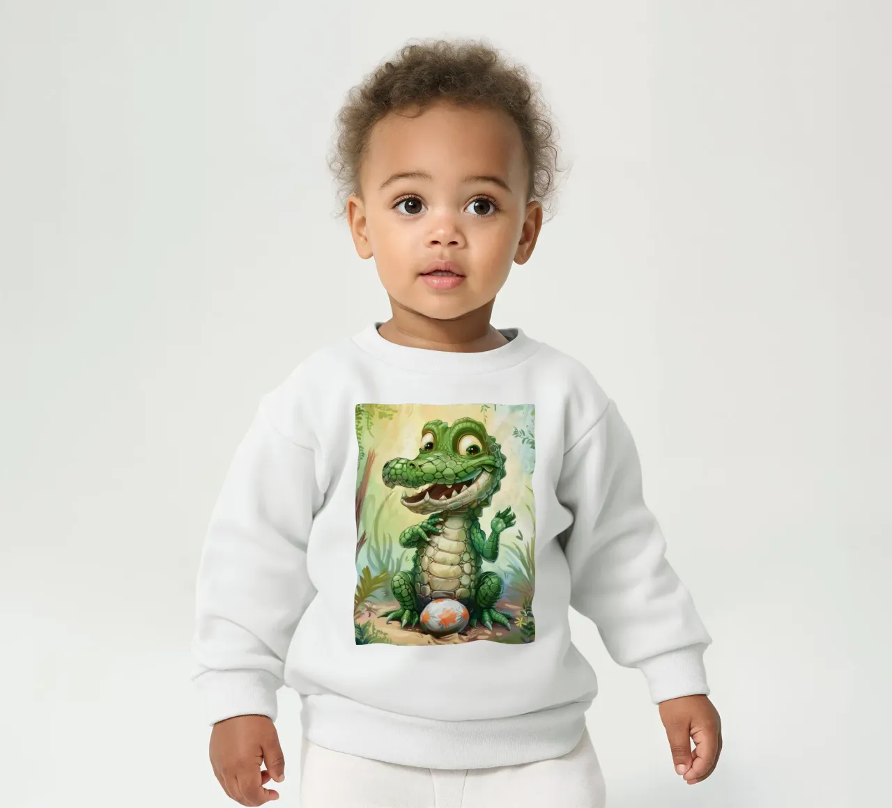Un affascinante cucciolo di alligatore con un atteggiamento giocoso felpa neonato da DesignDoodle