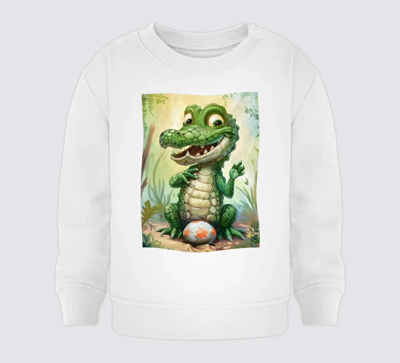 Un affascinante cucciolo di alligatore con un atteggiamento giocoso felpa neonato da DesignDoodle