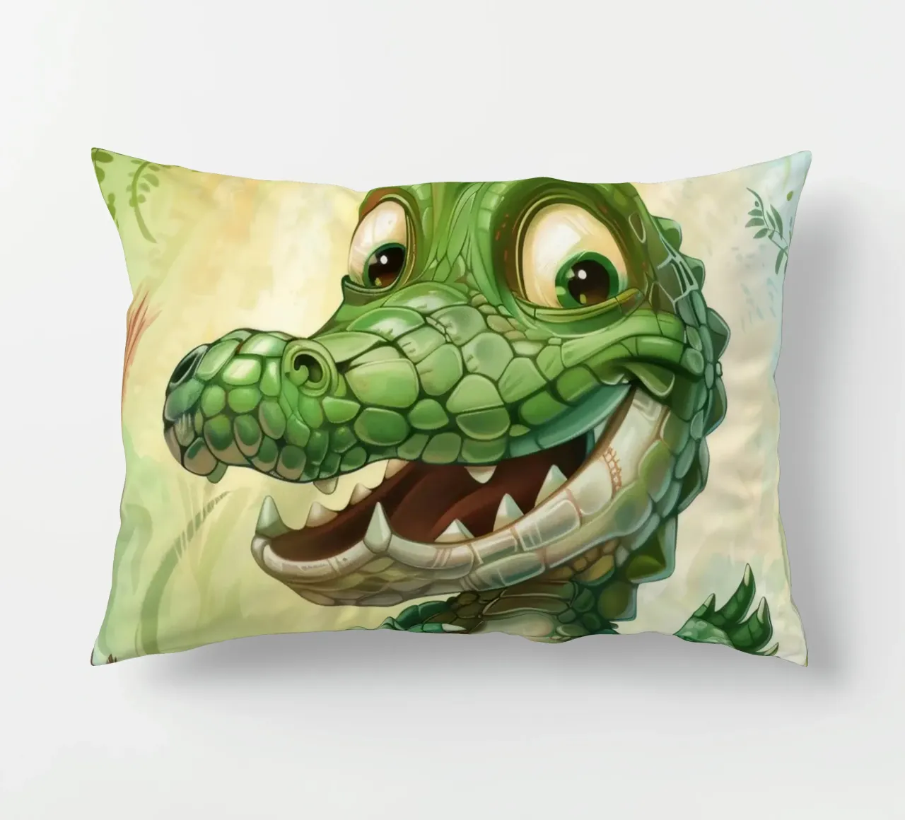 Un affascinante cucciolo di alligatore con un atteggiamento giocoso cuscino da DesignDoodle