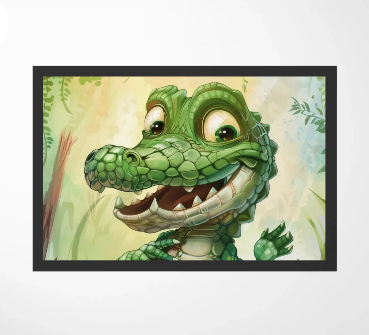 Un affascinante cucciolo di alligatore con un atteggiamento giocoso zerbino da DesignDoodle