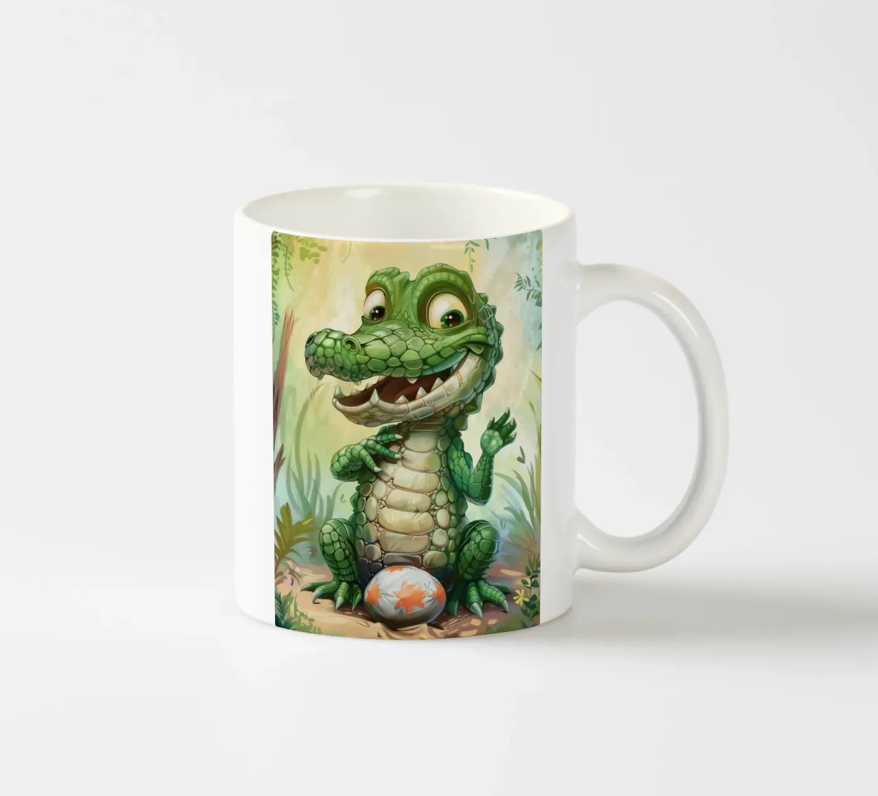 Un affascinante cucciolo di alligatore con un atteggiamento giocoso tazza in ceramica da DesignDoodle