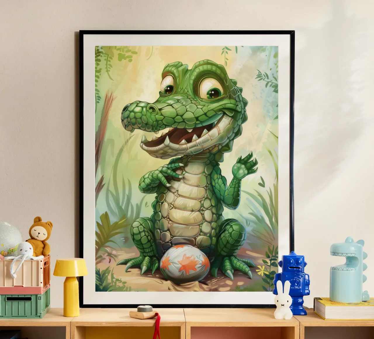 Un affascinante cucciolo di alligatore con un atteggiamento giocoso poster da DesignDoodle