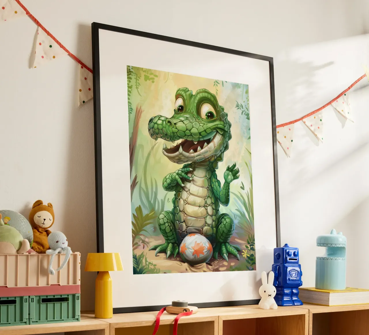 Un affascinante cucciolo di alligatore con un atteggiamento giocoso poster da DesignDoodle