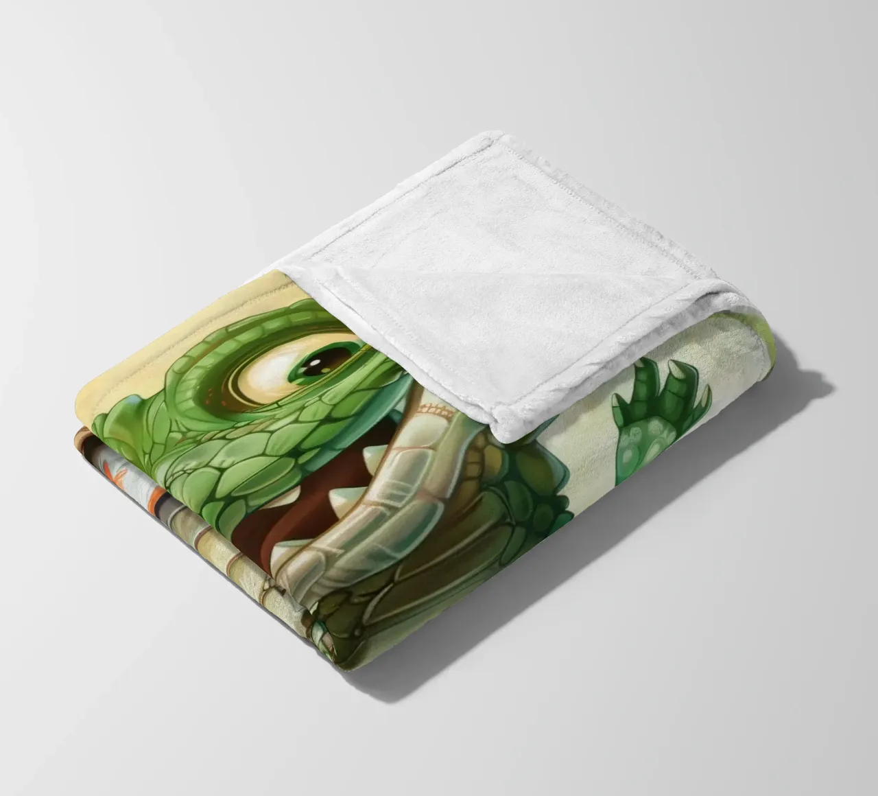 Un affascinante cucciolo di alligatore con un atteggiamento giocoso coperta in pile da DesignDoodle