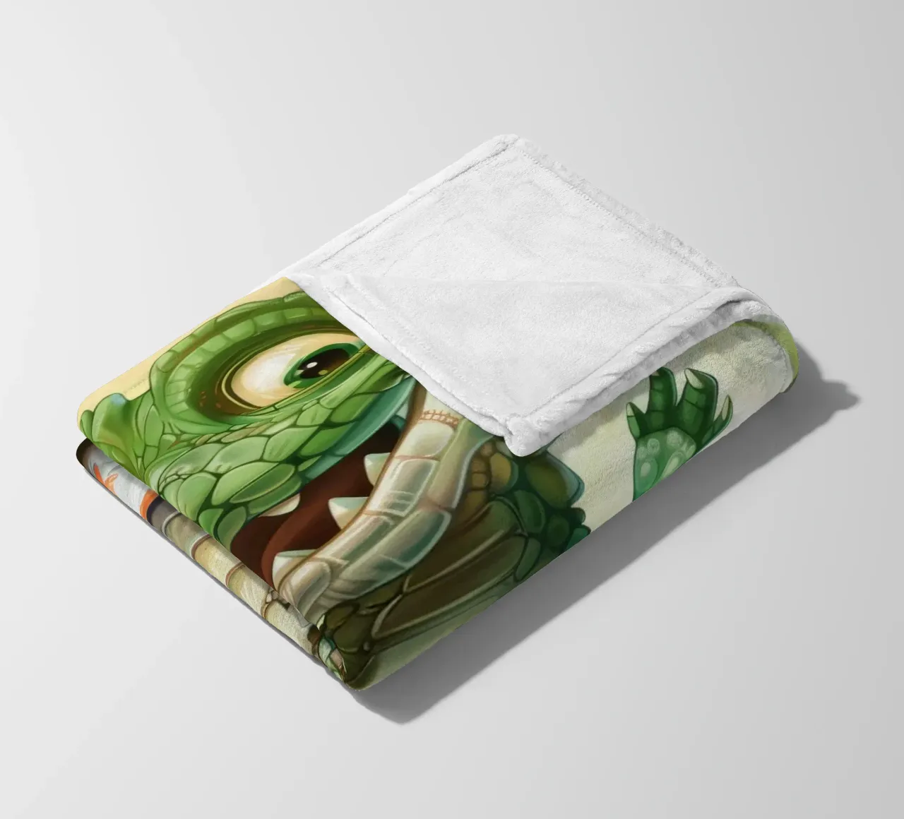 Un affascinante cucciolo di alligatore con un atteggiamento giocoso coperta in pile da DesignDoodle