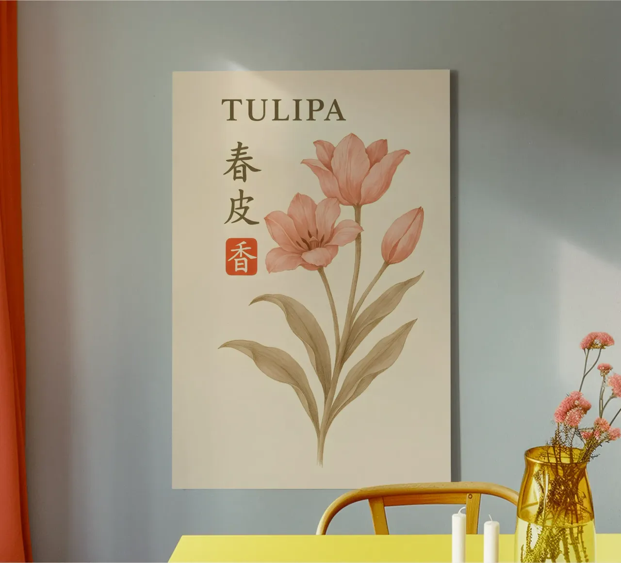 Tulip Whisper tela con Cornice a cassetta da Gei.Butsu