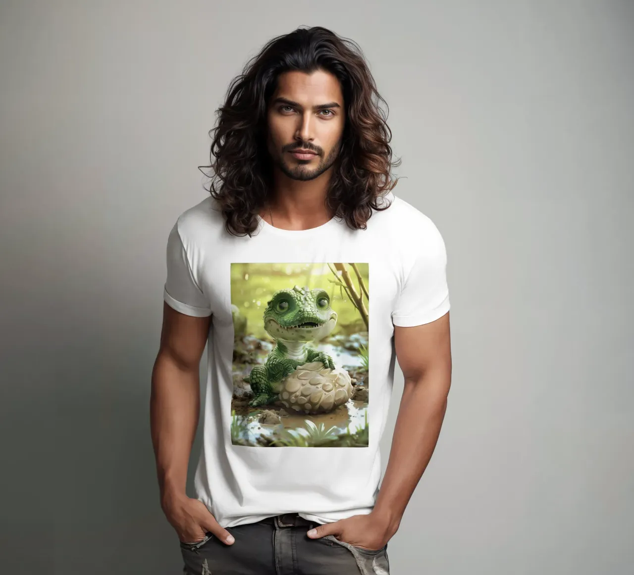 Un piccolo alligatore appollaiato con sicurezza su una roccia t-shirt da DesignDoodle