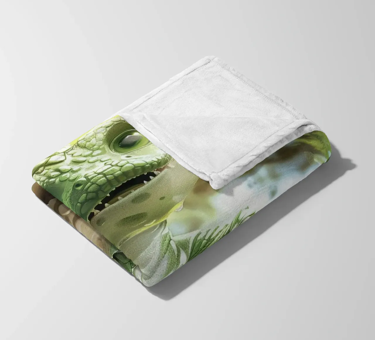 Un piccolo alligatore appollaiato con sicurezza su una roccia coperta in pile da DesignDoodle