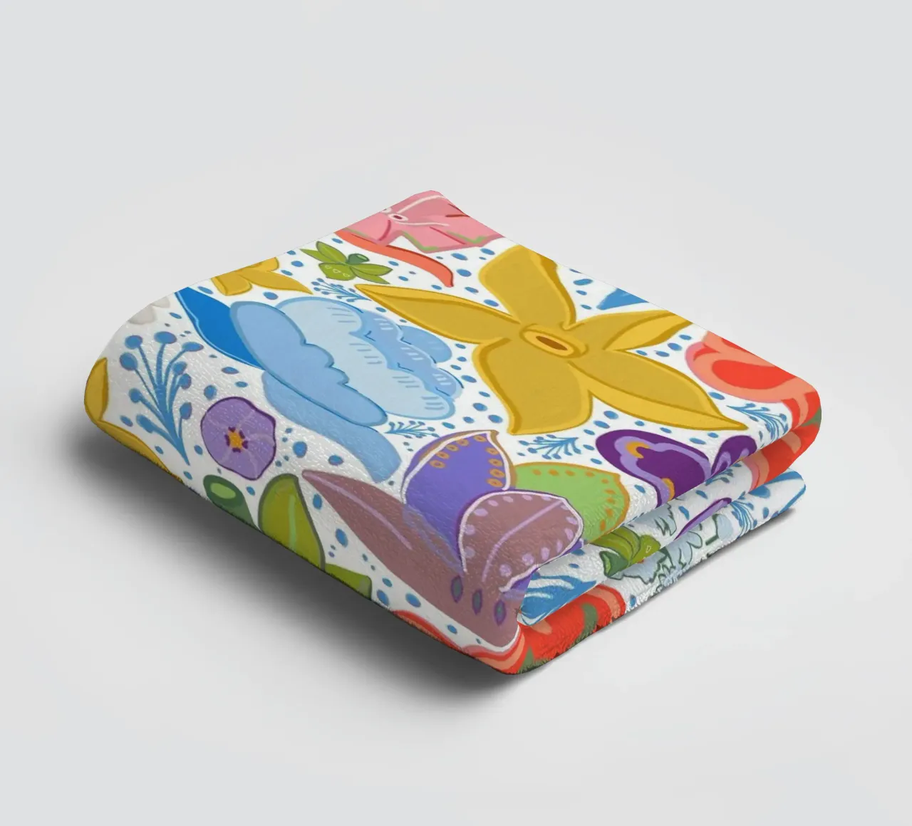 Abstract modern bloemen ditsy patroon III blauw badhanddoek van gulsengunel