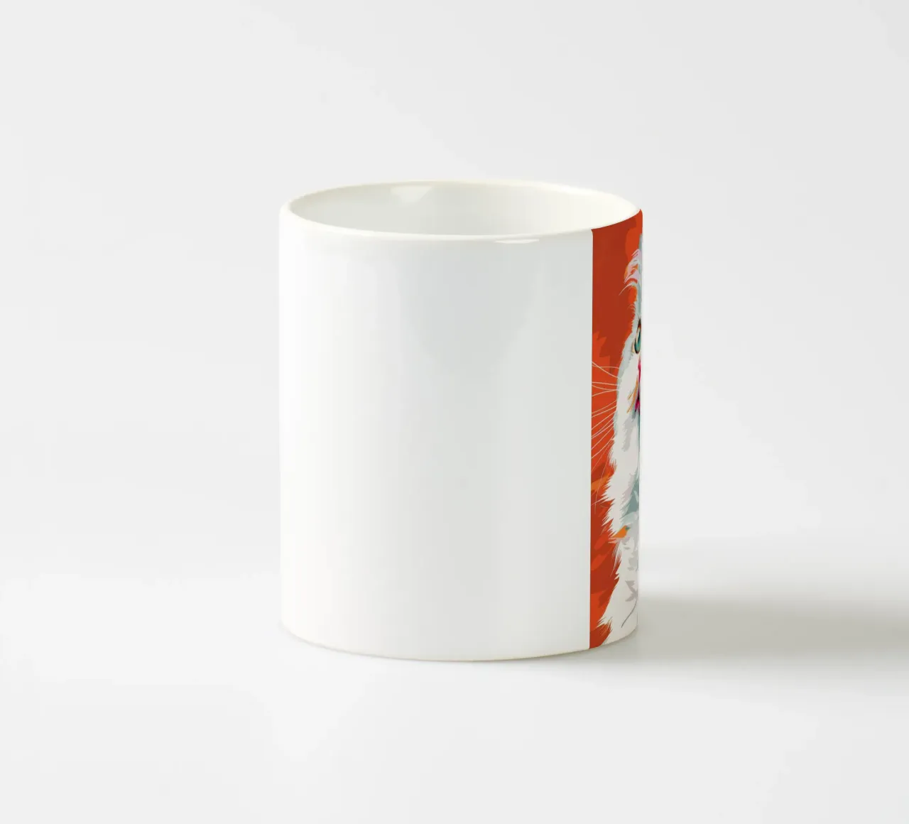 an American Curl cat with mesmerizing eyes and luxurious fur ceramic mug by DesignDoodle